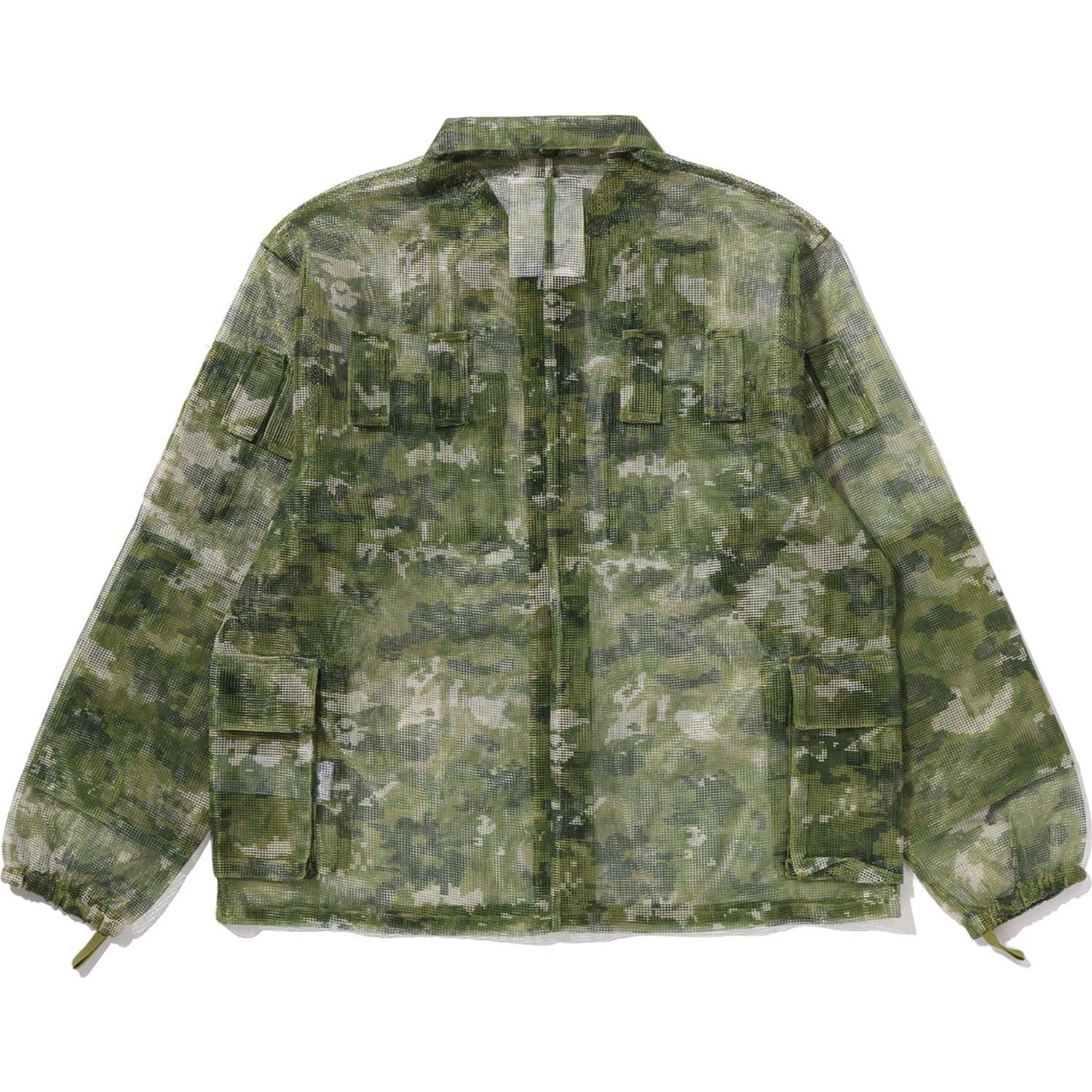 BAPE MULTI PIXEL CAMO MASK HOODED SHIRT JACKET MENS