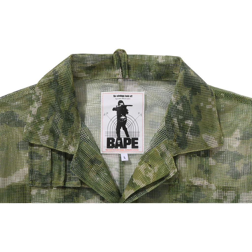 BAPE MULTI PIXEL CAMO MASK HOODED SHIRT JACKET MENS