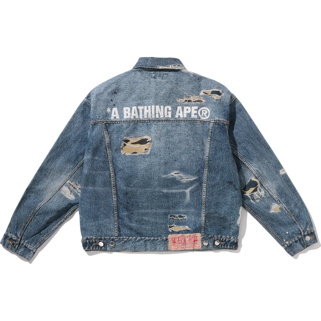 BAPE FAKE PRINT TRUCKER JACKET MENS