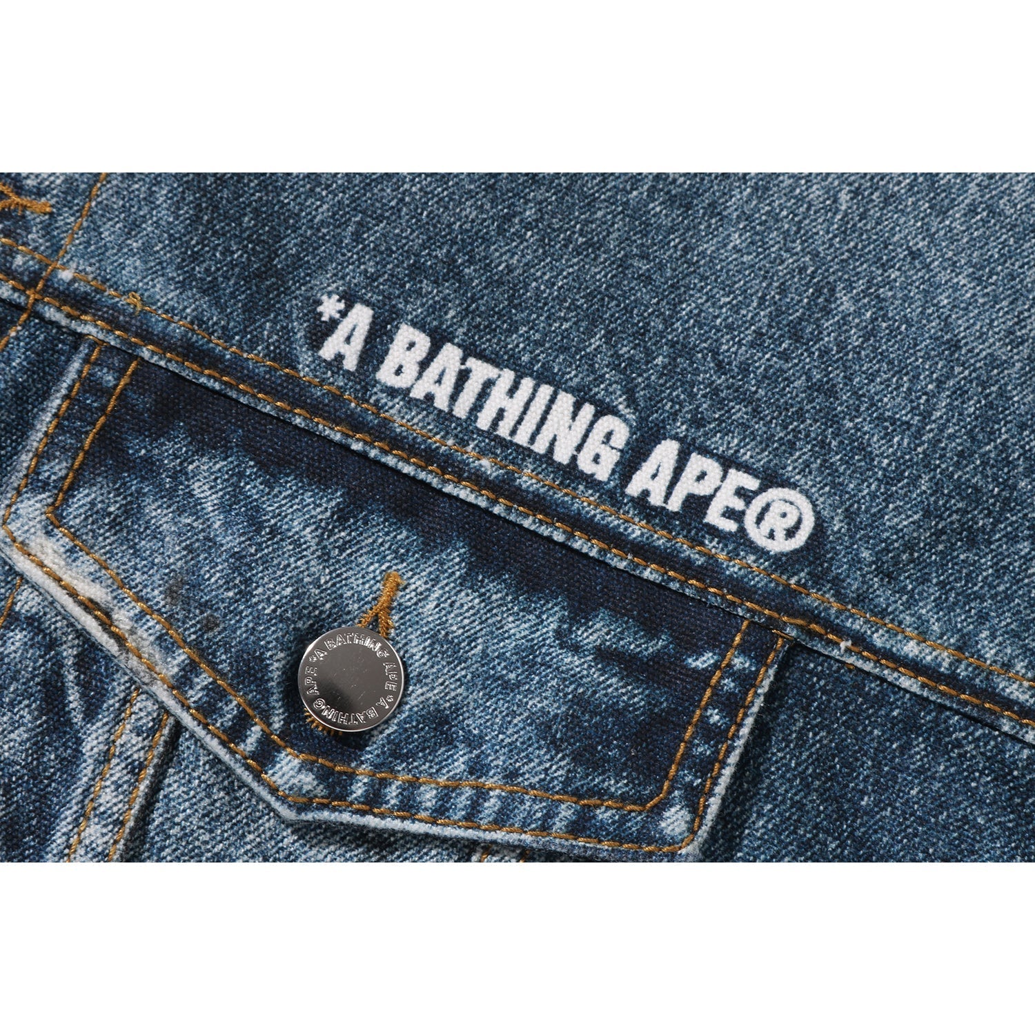 BAPE FAKE PRINT TRUCKER JACKET MENS
