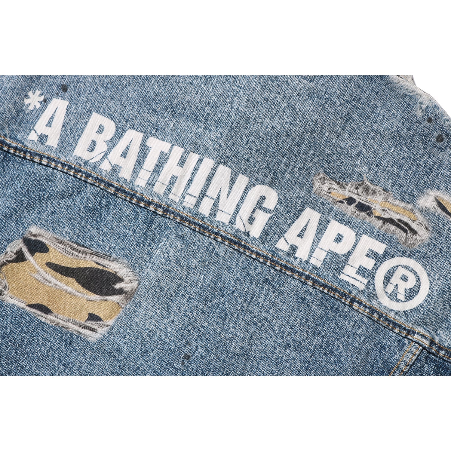 BAPE FAKE PRINT TRUCKER JACKET MENS