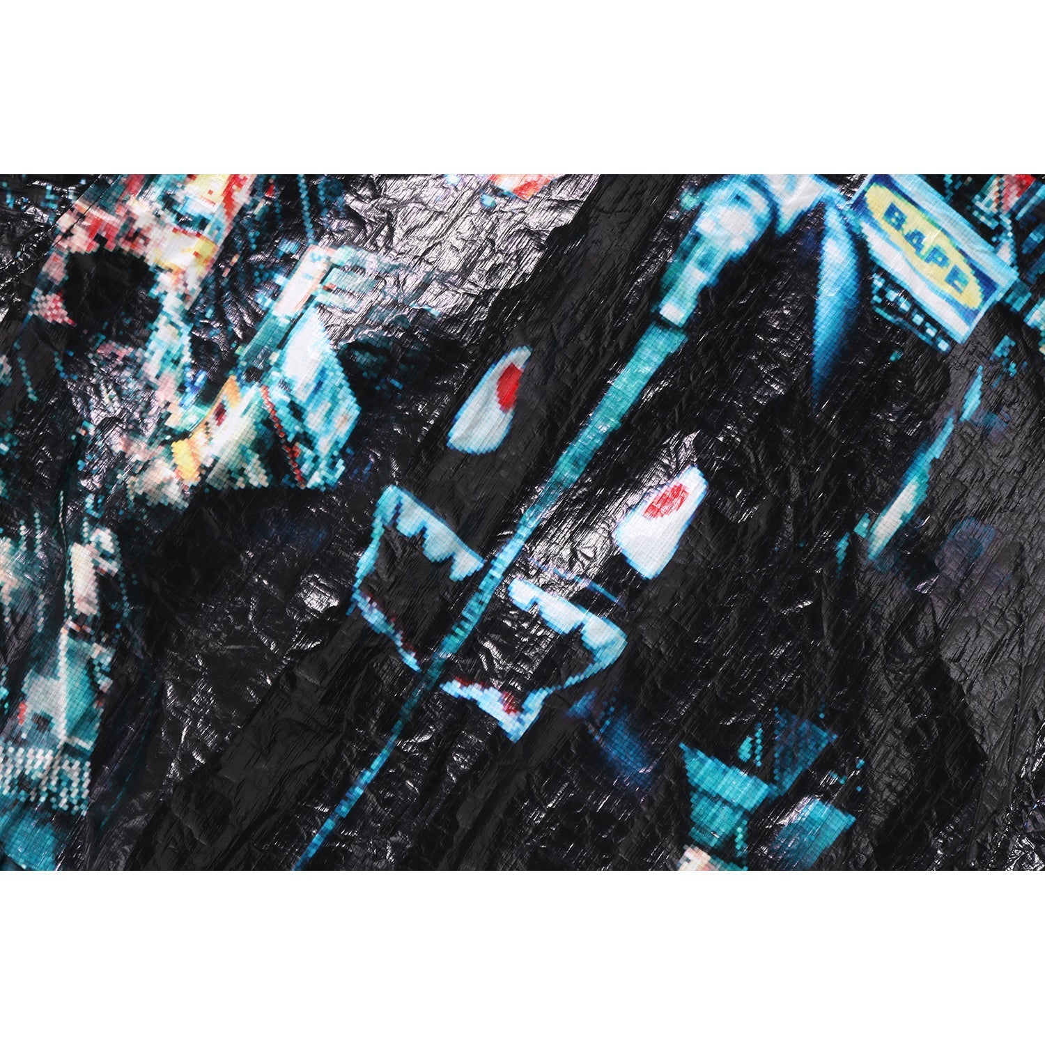 BAPE OVERALL PRINT CREASE HOODED JACKET MENS