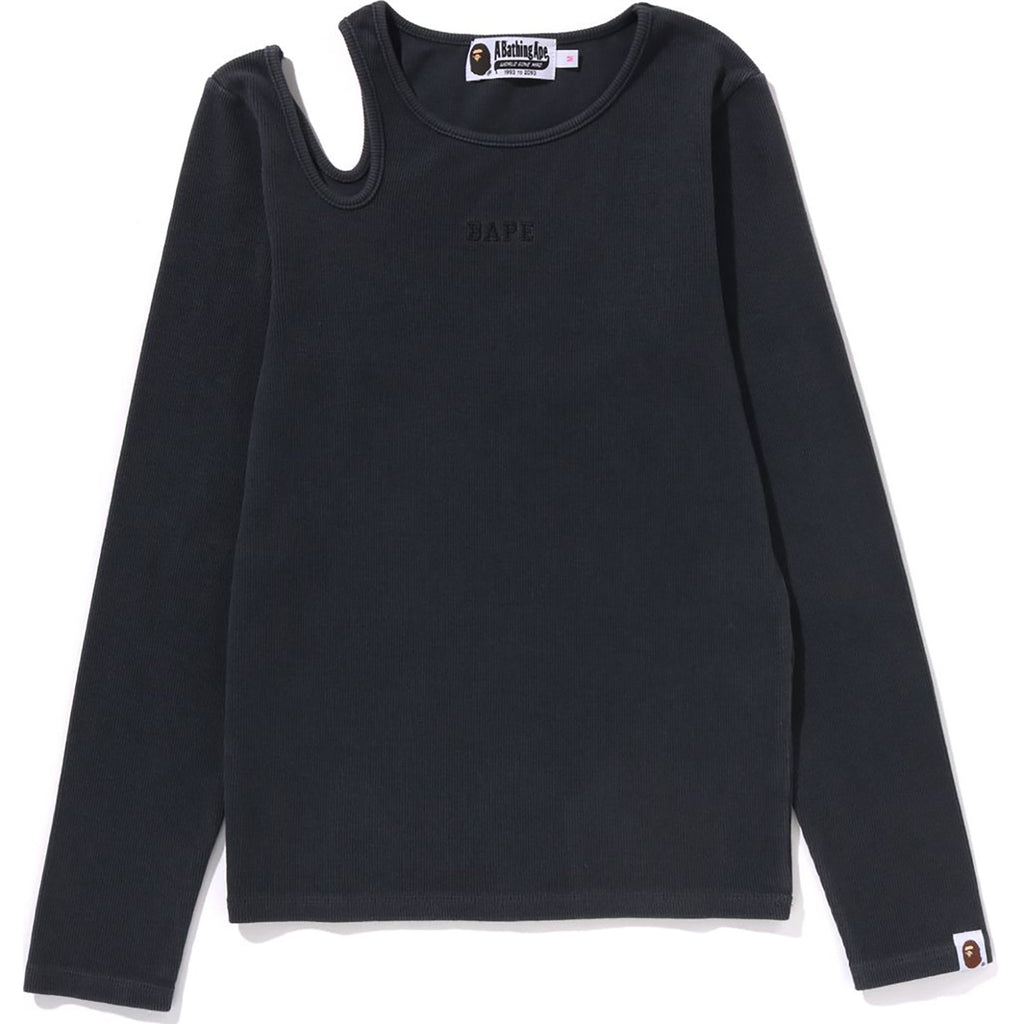 BAPE PIGMENT DYED CUT OUT RIB L/S TEE LADIES