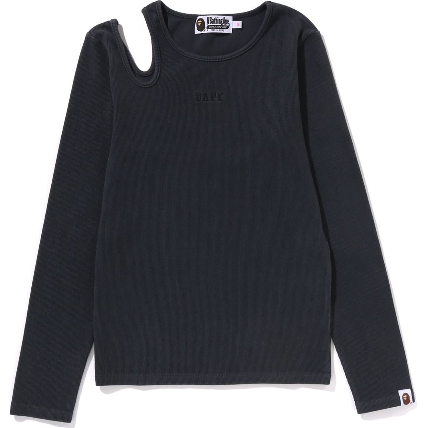 BAPE PIGMENT DYED CUT OUT RIB L/S TEE LADIES