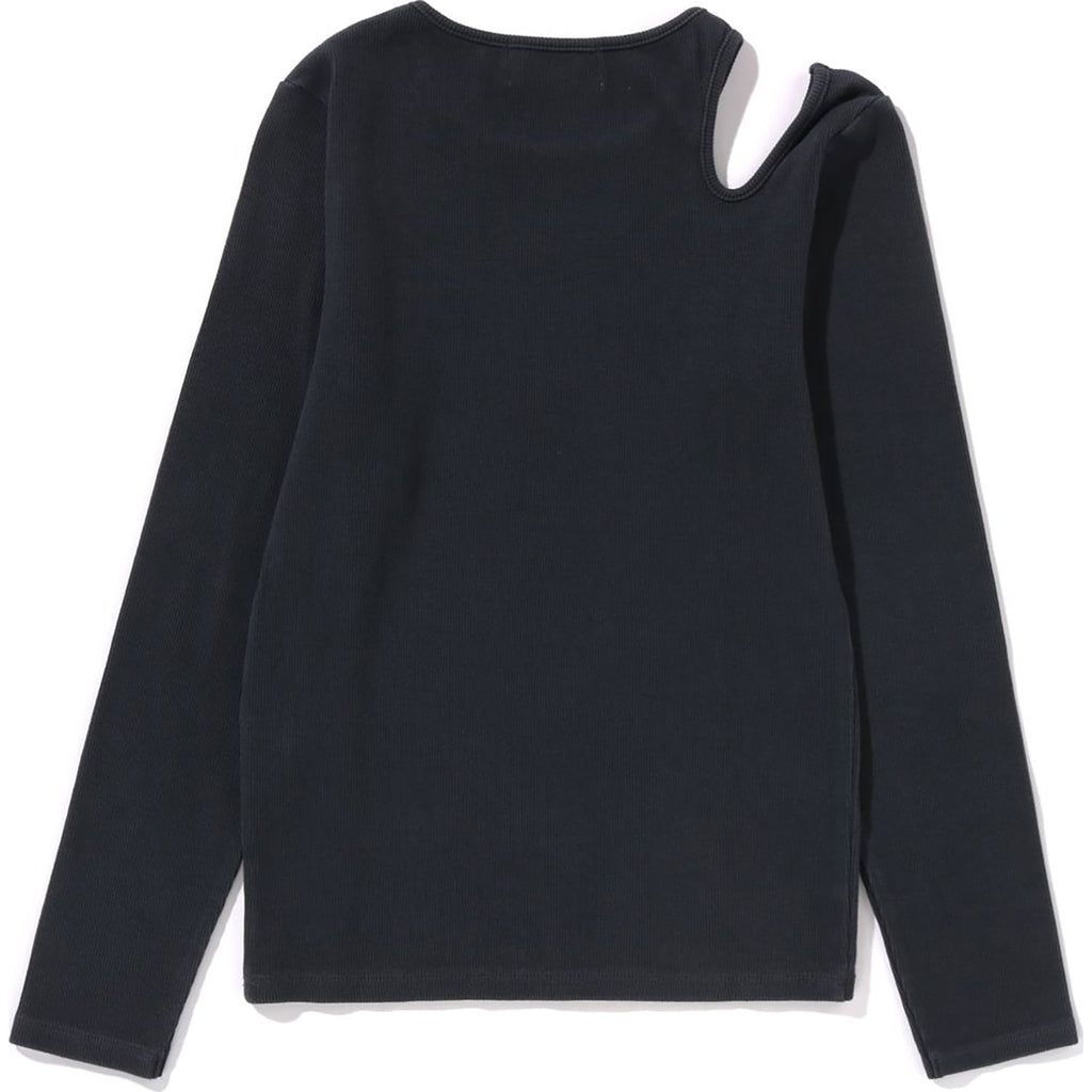 BAPE PIGMENT DYED CUT OUT RIB L/S TEE LADIES