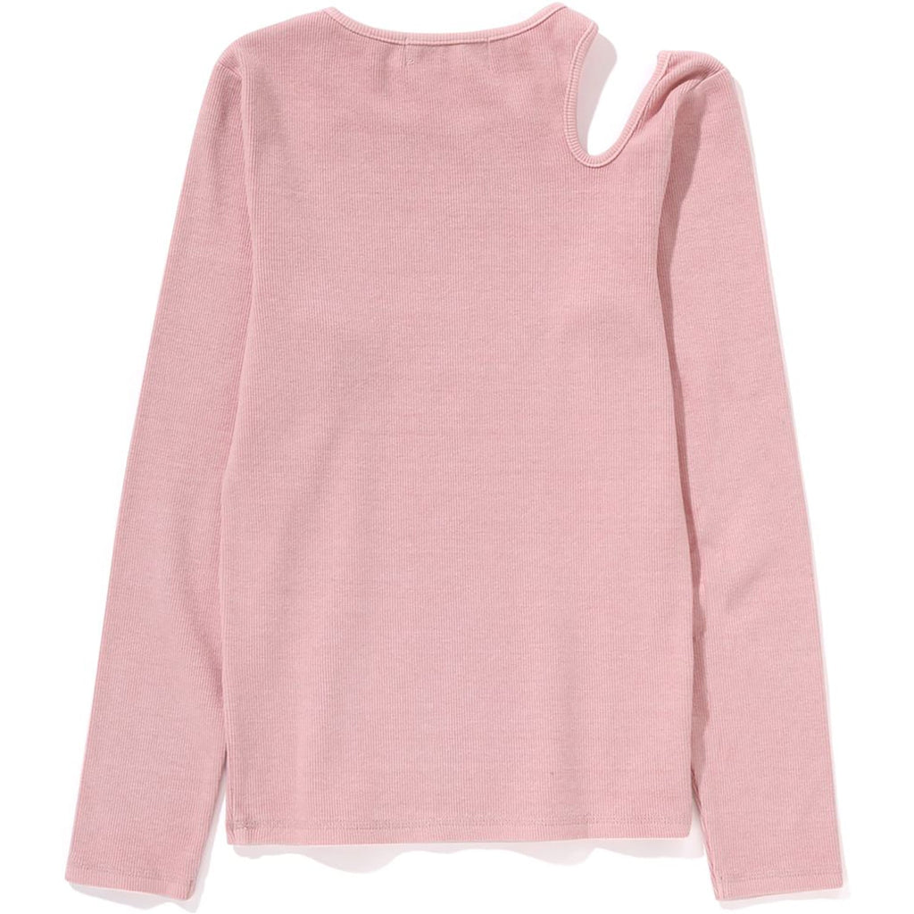 BAPE PIGMENT DYED CUT OUT RIB L/S TEE LADIES