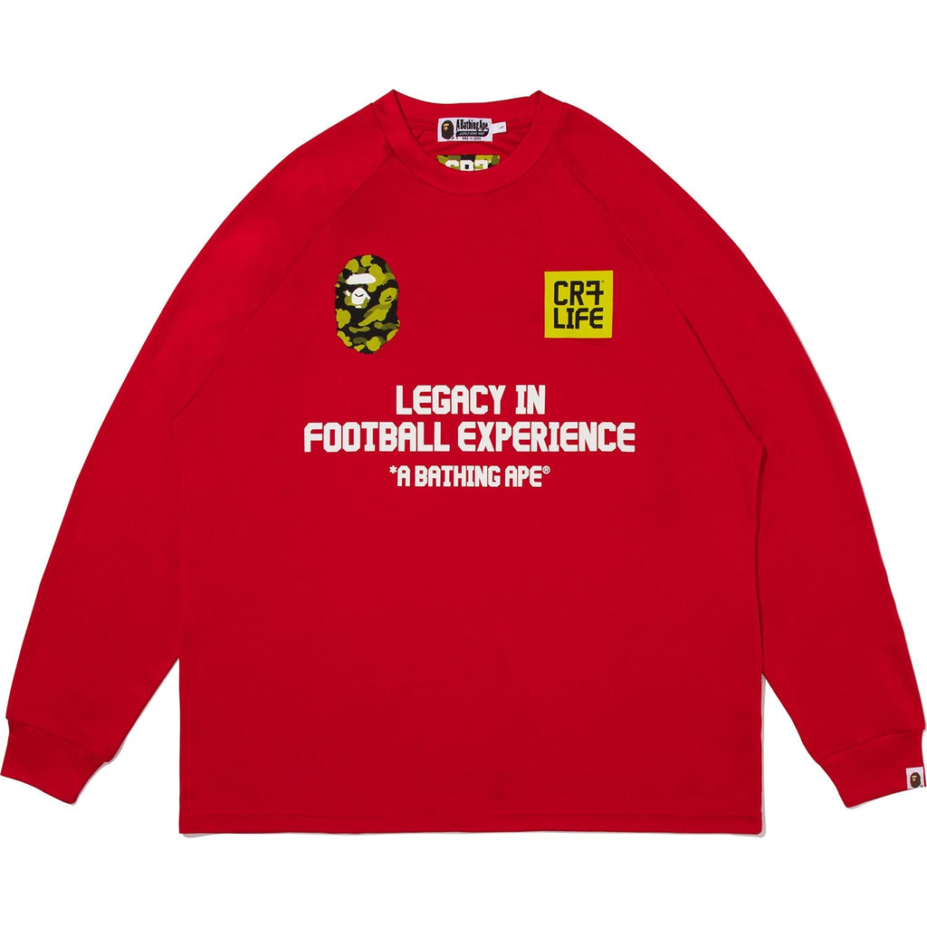 BAPE X CR7 LIFE MULTI LOGO POLY RELAXED FIT LS FOOTBALL JERSEY MENS