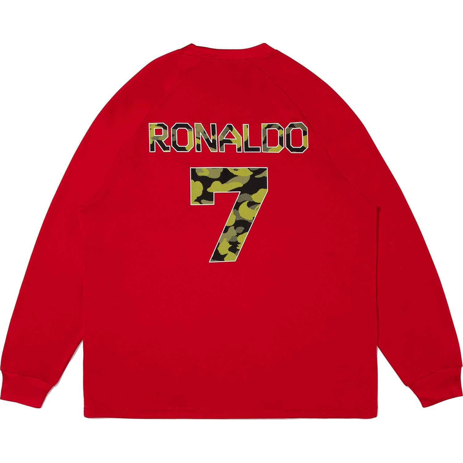 BAPE X CR7 LIFE MULTI LOGO POLY RELAXED FIT LS FOOTBALL JERSEY MENS