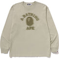 BAPE GARMENT DYE COLLEGE RELAXED FIT LS TEE MENS