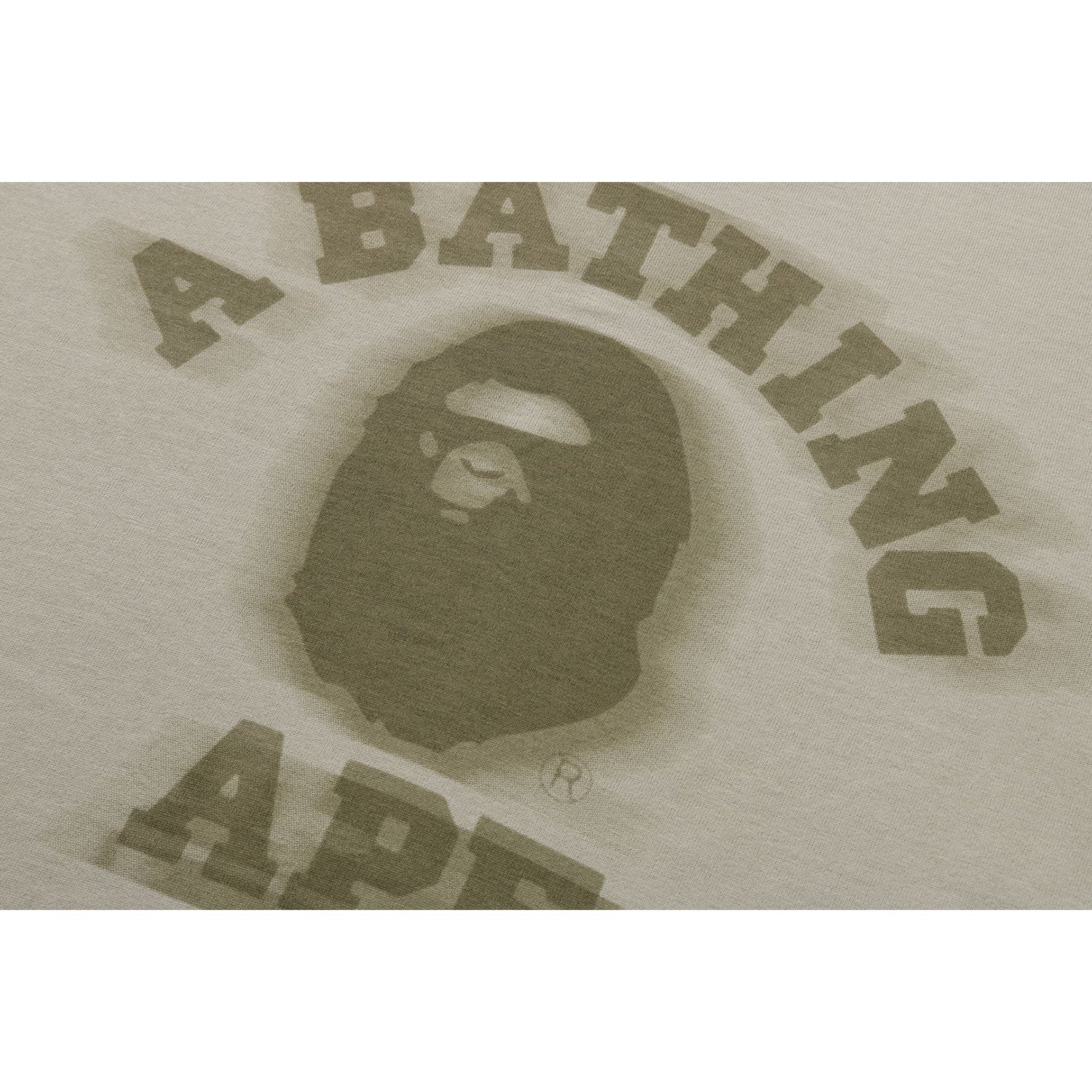 BAPE GARMENT DYE COLLEGE RELAXED FIT LS TEE MENS