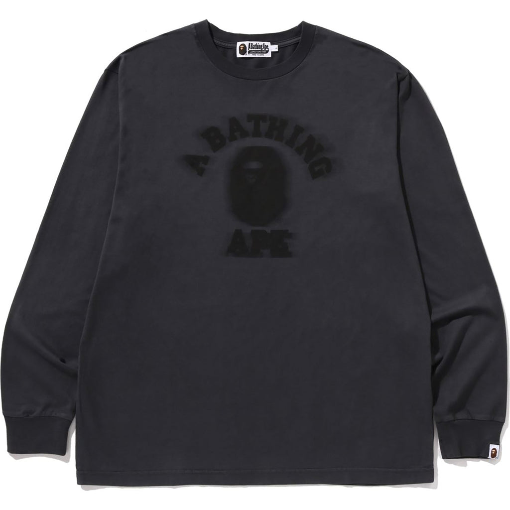 BAPE GARMENT DYE COLLEGE RELAXED FIT LS TEE MENS