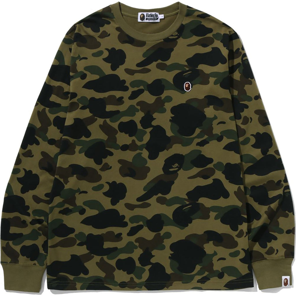 BAPE 1ST CAMO ONE POINT LS TEE MENS