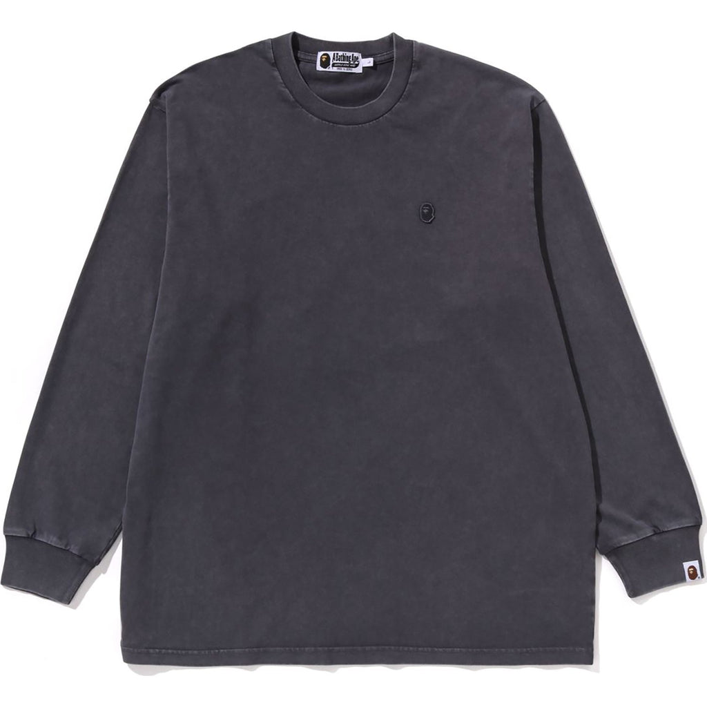 BAPE GARMENT DYE ONE POINT RELAXED FIT LS TEE MENS