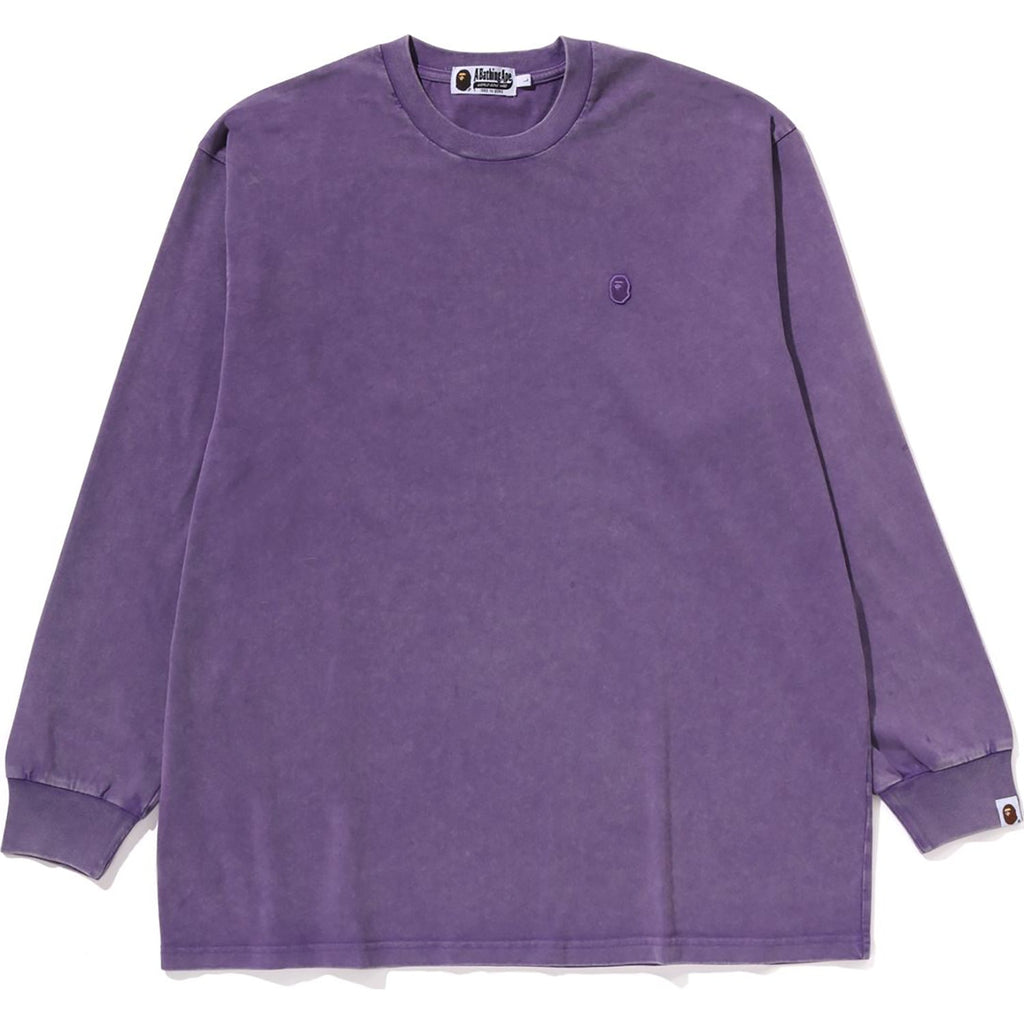 BAPE GARMENT DYE ONE POINT RELAXED FIT LS TEE MENS