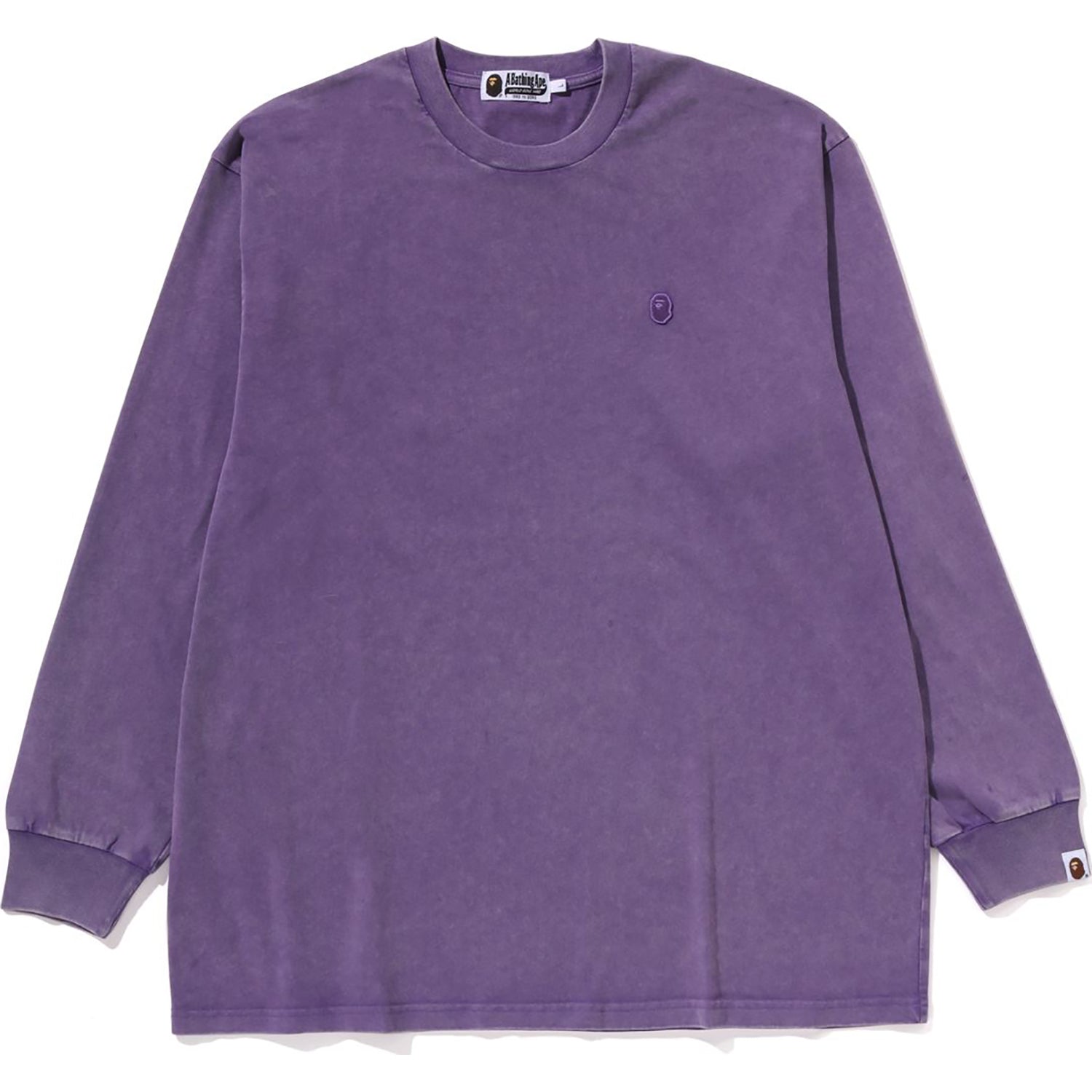 BAPE GARMENT DYE ONE POINT RELAXED FIT LS TEE MENS