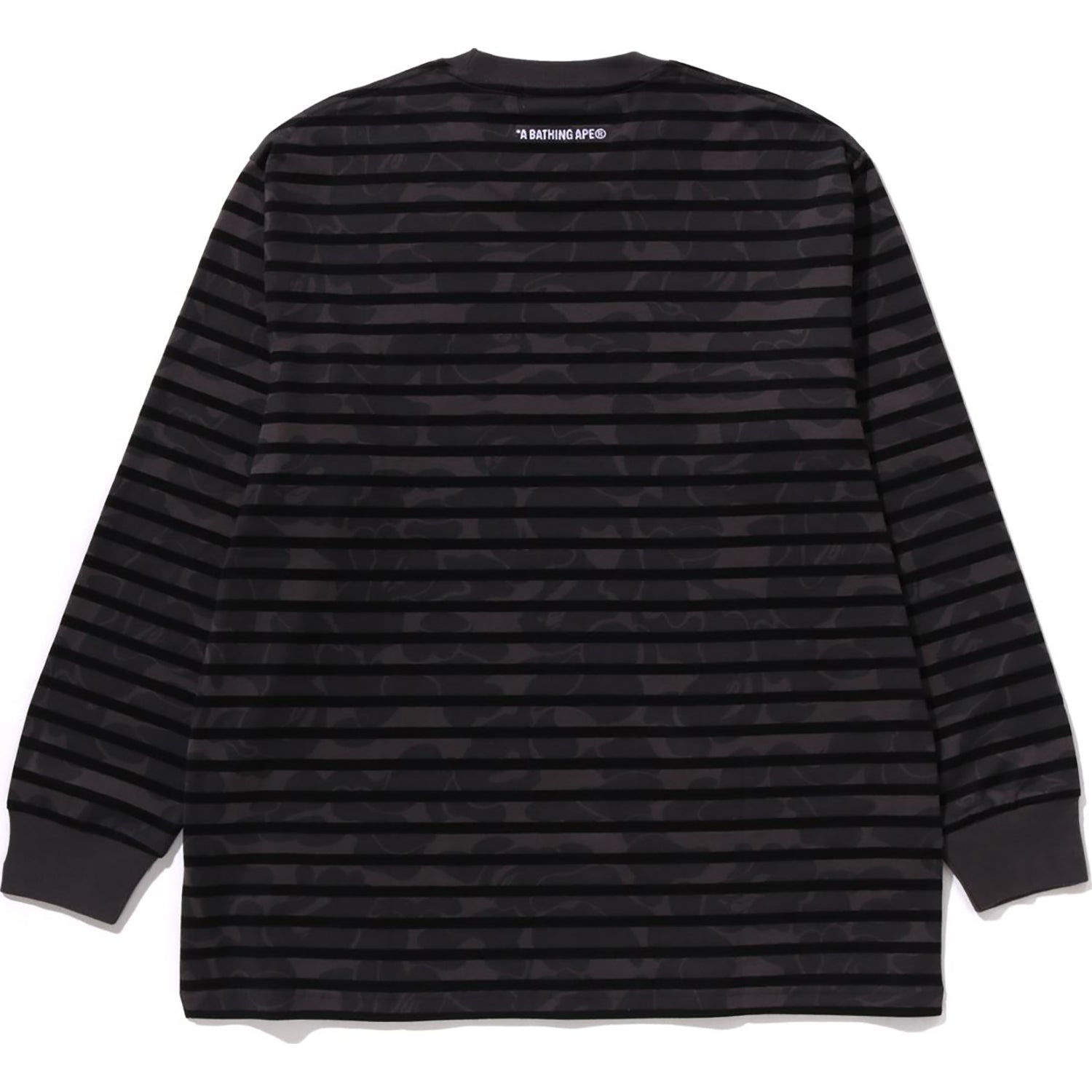 BAPE SOLID CAMO ONE POINT RELAXED FIT STRIPE LS TEE MENS