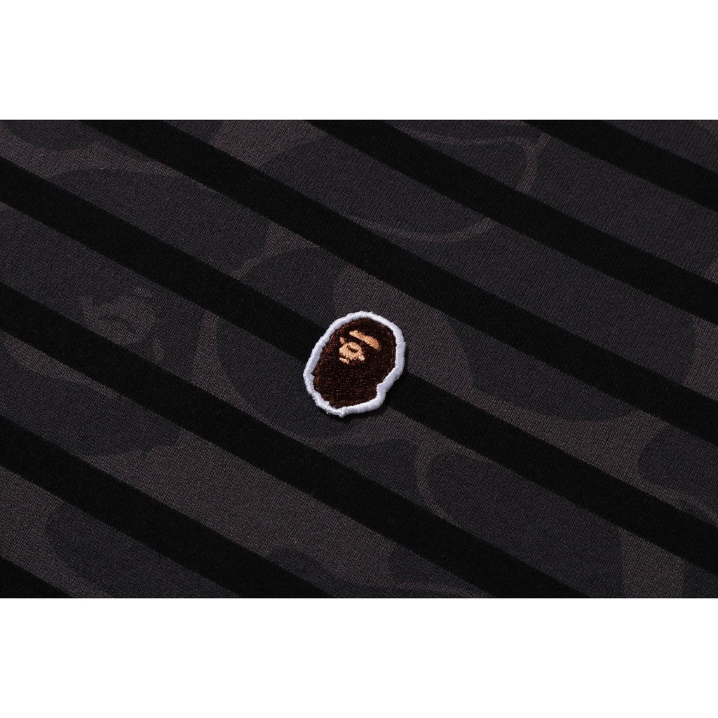 BAPE SOLID CAMO ONE POINT RELAXED FIT STRIPE LS TEE MENS