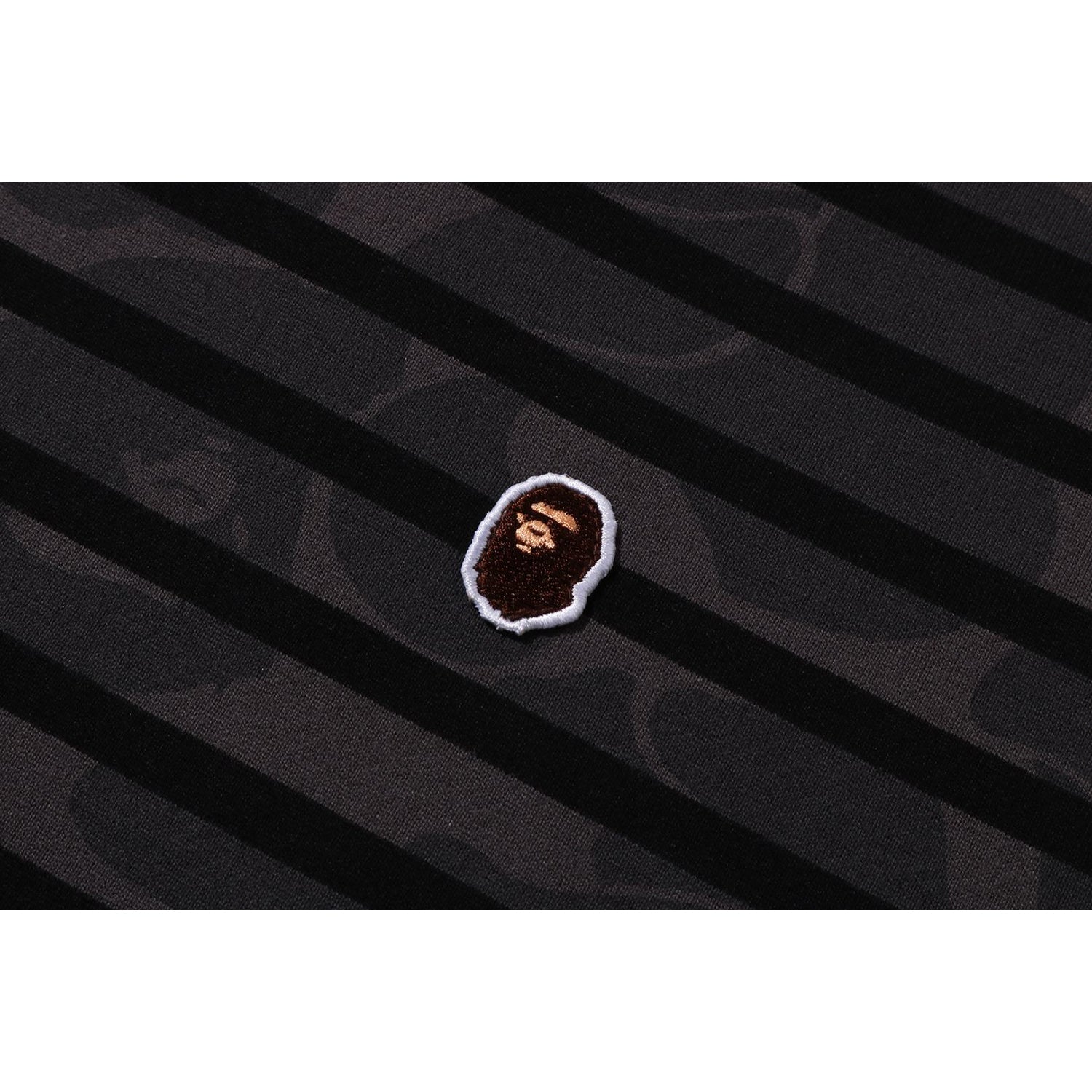 BAPE SOLID CAMO ONE POINT RELAXED FIT STRIPE LS TEE MENS