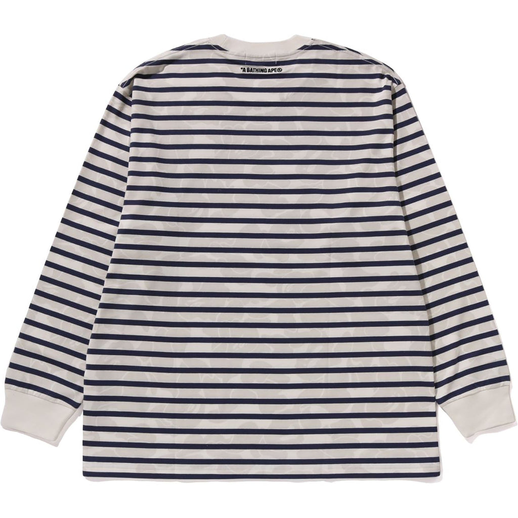 BAPE SOLID CAMO ONE POINT RELAXED FIT STRIPE LS TEE MENS