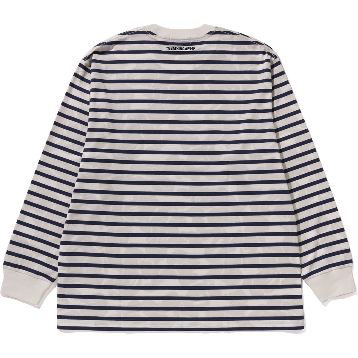 BAPE SOLID CAMO ONE POINT RELAXED FIT STRIPE LS TEE MENS
