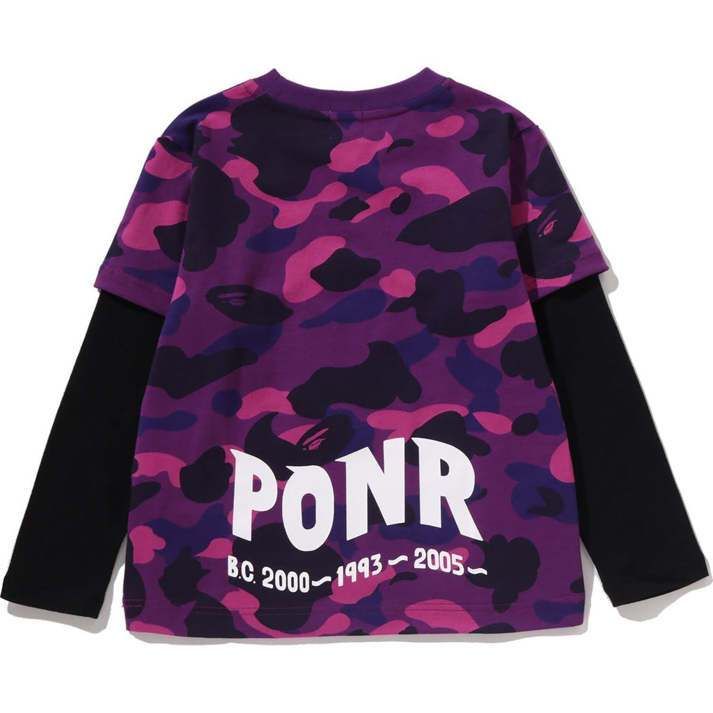BAPE COLOR CAMO SHARK LAYERED LS TEE KIDS