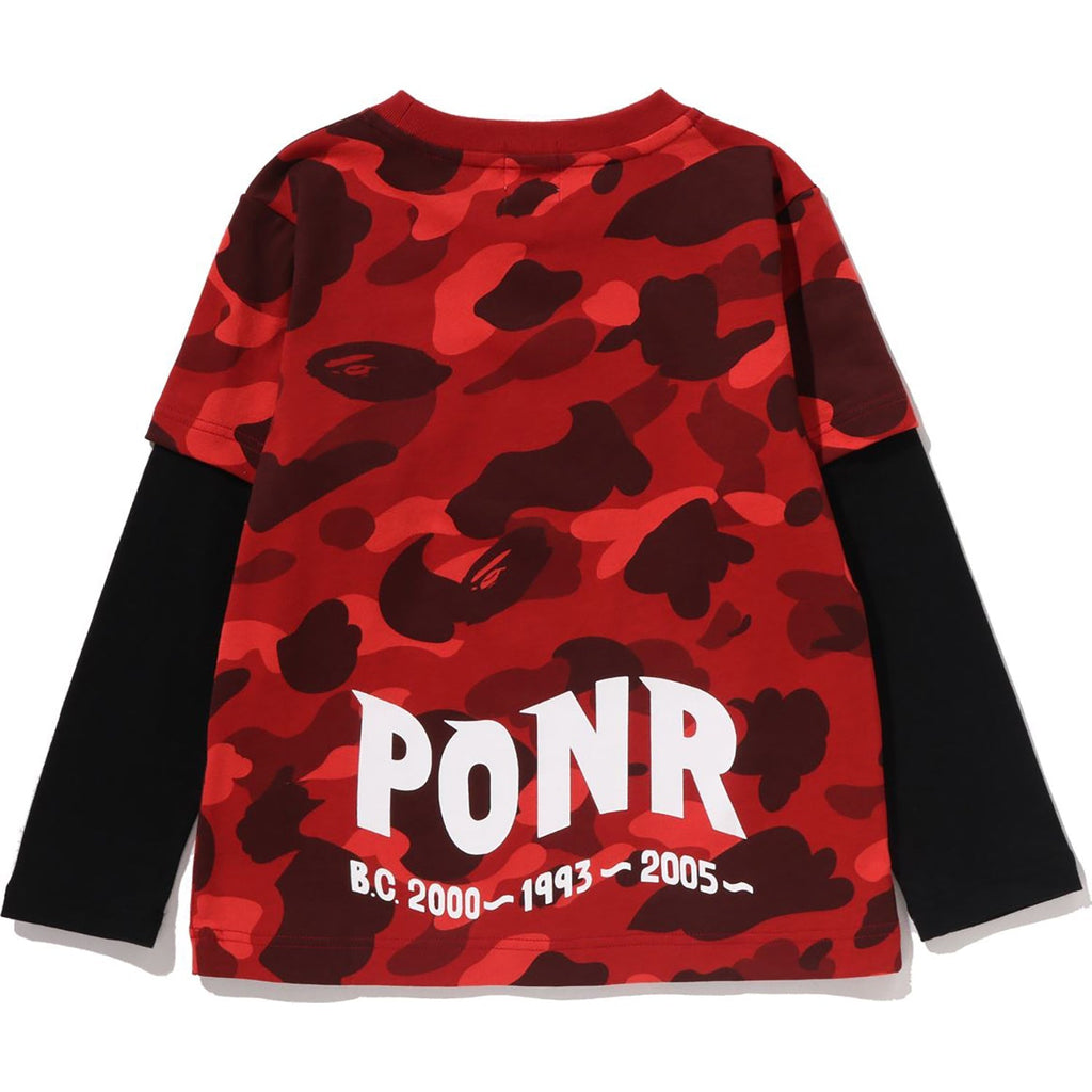 BAPE COLOR CAMO SHARK LAYERED LS TEE KIDS