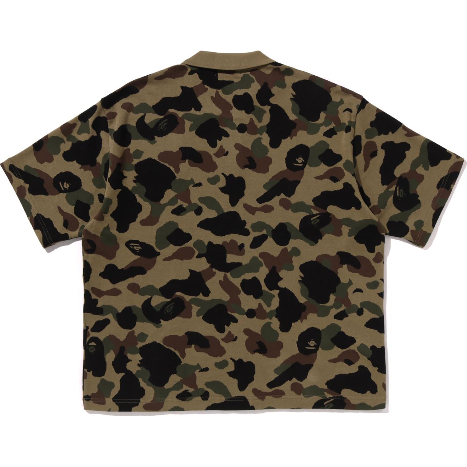 BAPE 1ST CAMO JACQUARD LOGO RELAXED FIT POLO SHIRT MENS