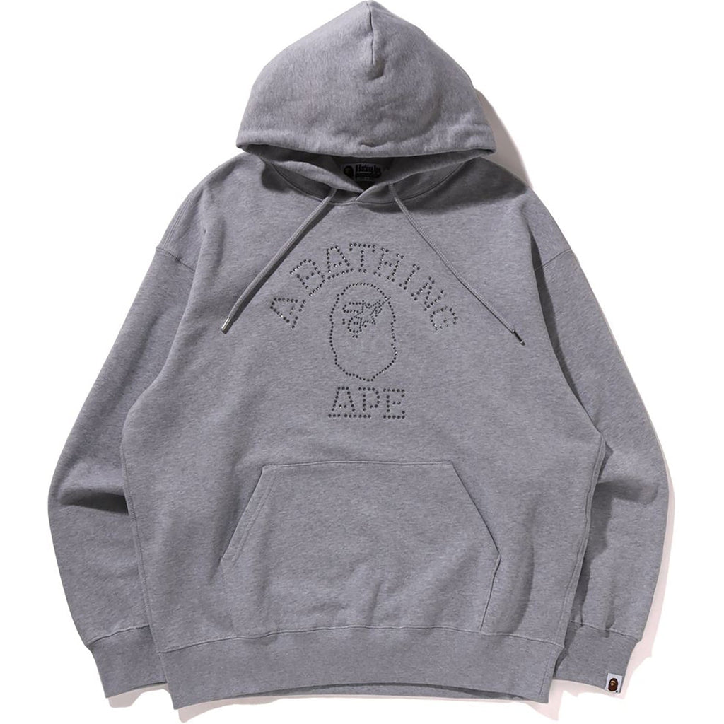 BAPE RHINESTONE COLLEGE PULLOVER HOODIE MENS