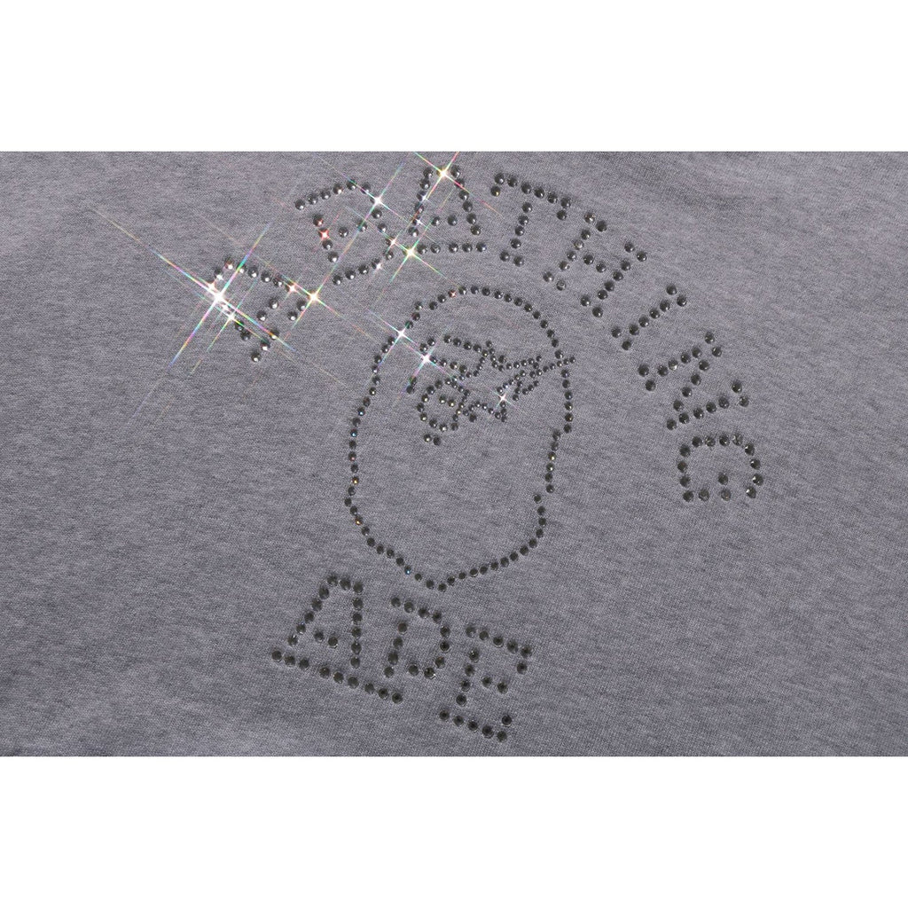 BAPE RHINESTONE COLLEGE PULLOVER HOODIE MENS