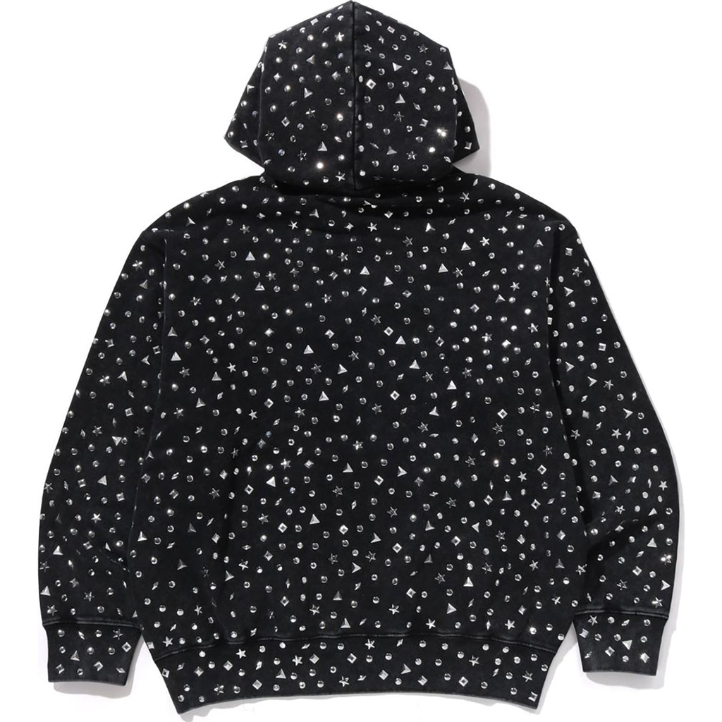BAPE STUDDED LOGO RELAXED FIT PULLOVER HOODIE MENS
