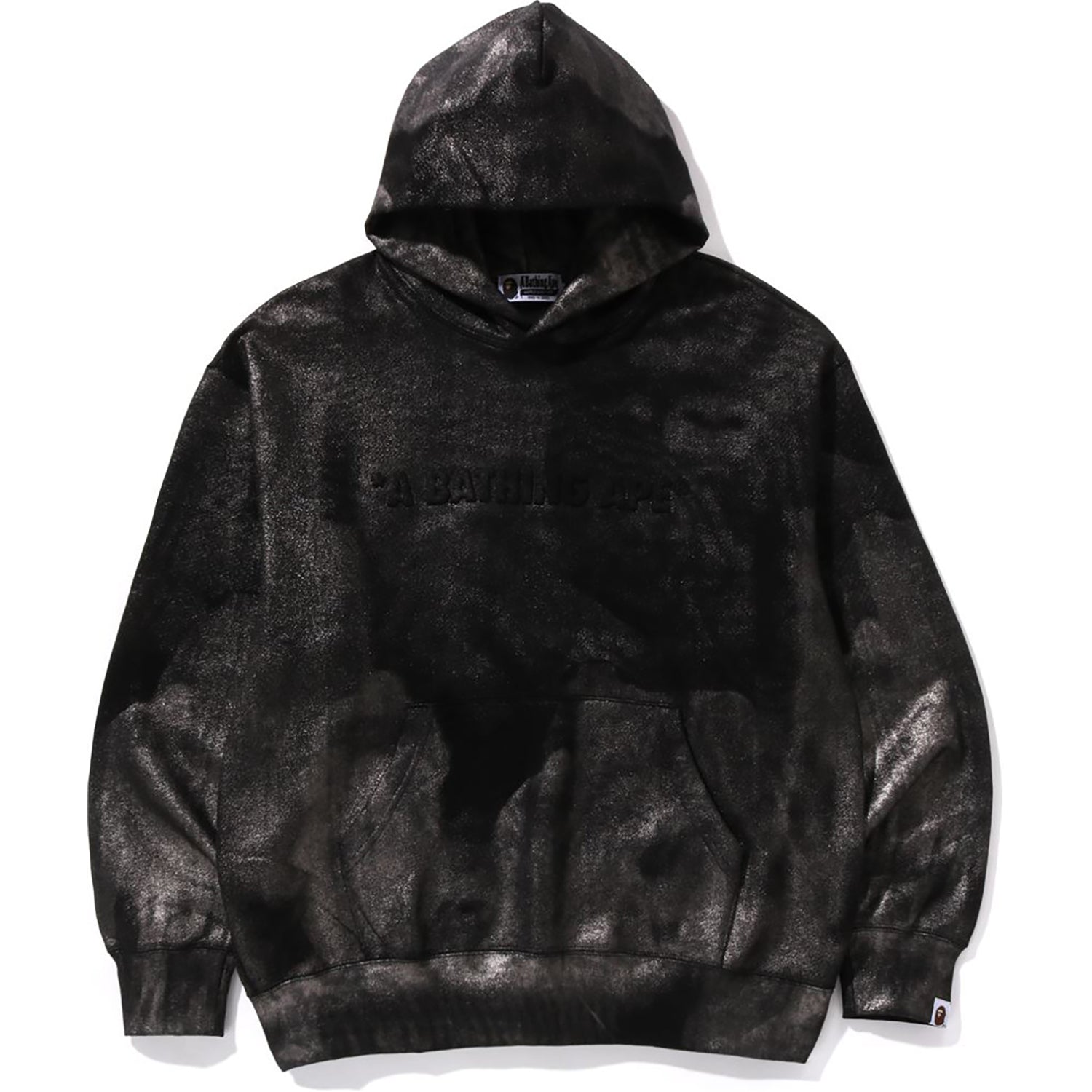 BAPE COATED EMBOSS LOGO RELAXED FIT PULLOVER HOODIE MENS
