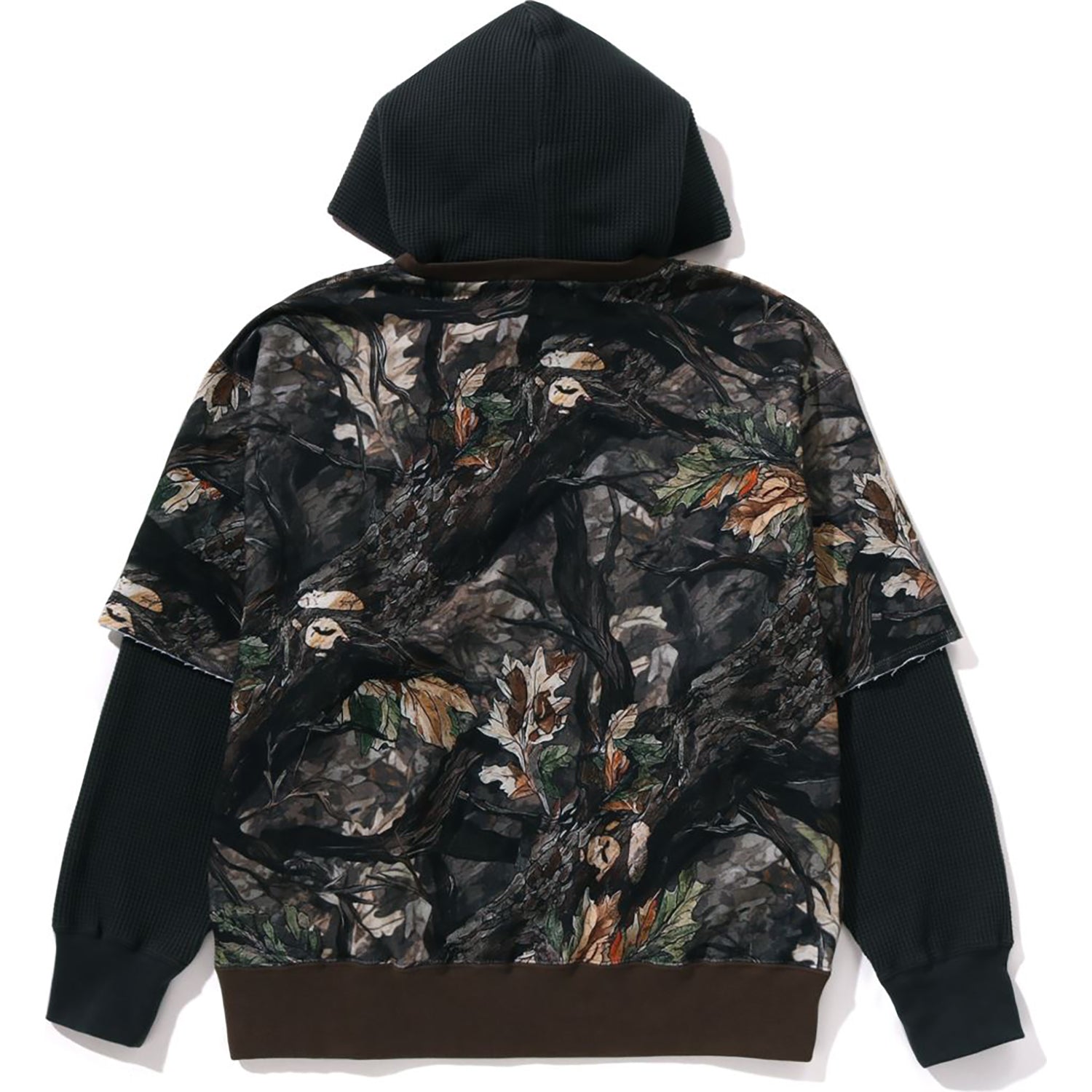 BAPE TREE EDGE CAMO LAYERED PULLOVER HOODIE MENS