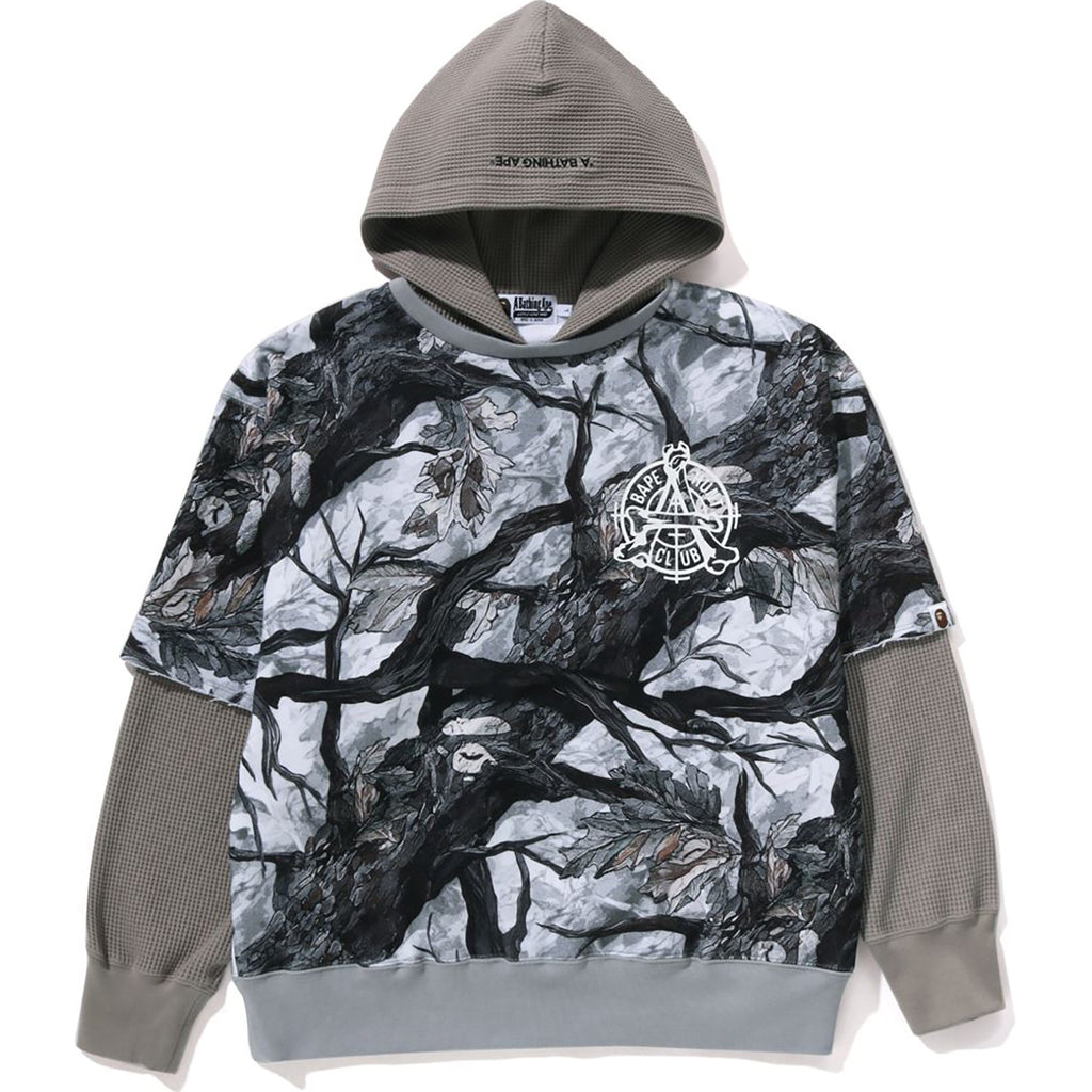 BAPE TREE EDGE CAMO LAYERED PULLOVER HOODIE MENS