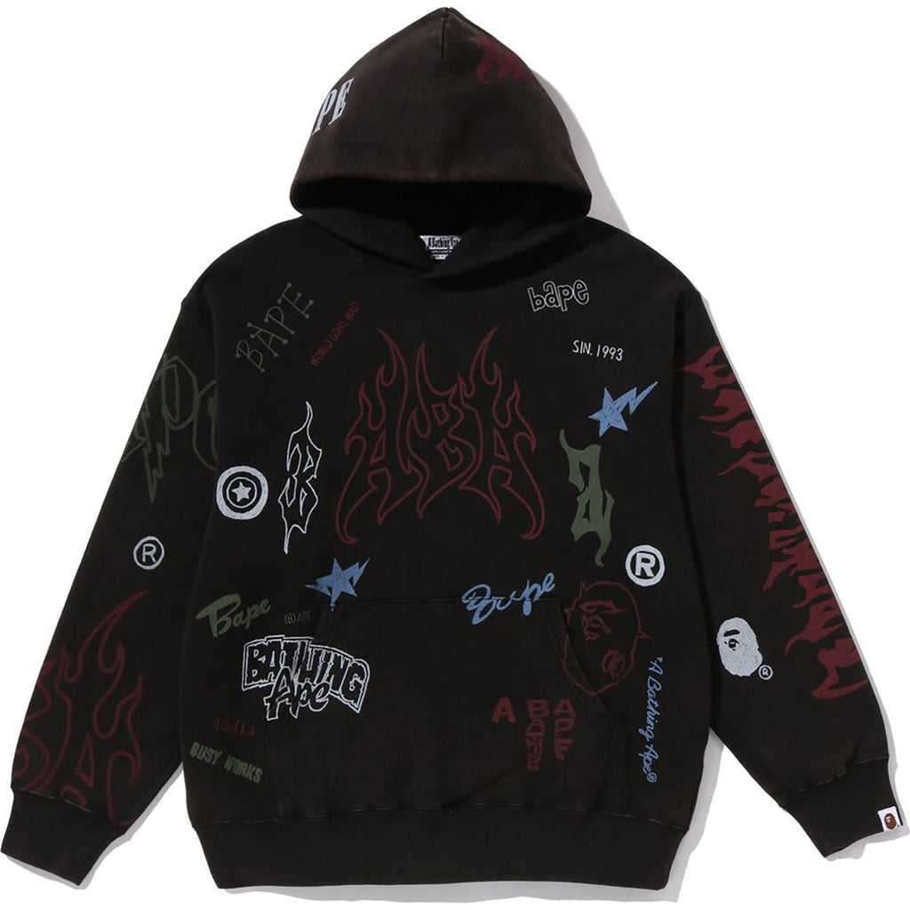 BAPE ALLOVER PRINT RELAXED FIT PULLOVER HOODIE MENS