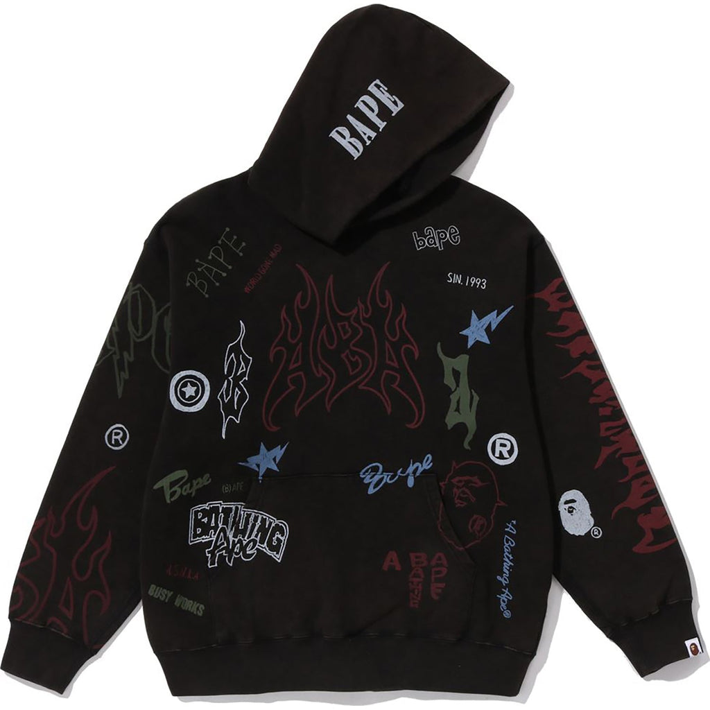 BAPE ALLOVER PRINT RELAXED FIT PULLOVER HOODIE MENS