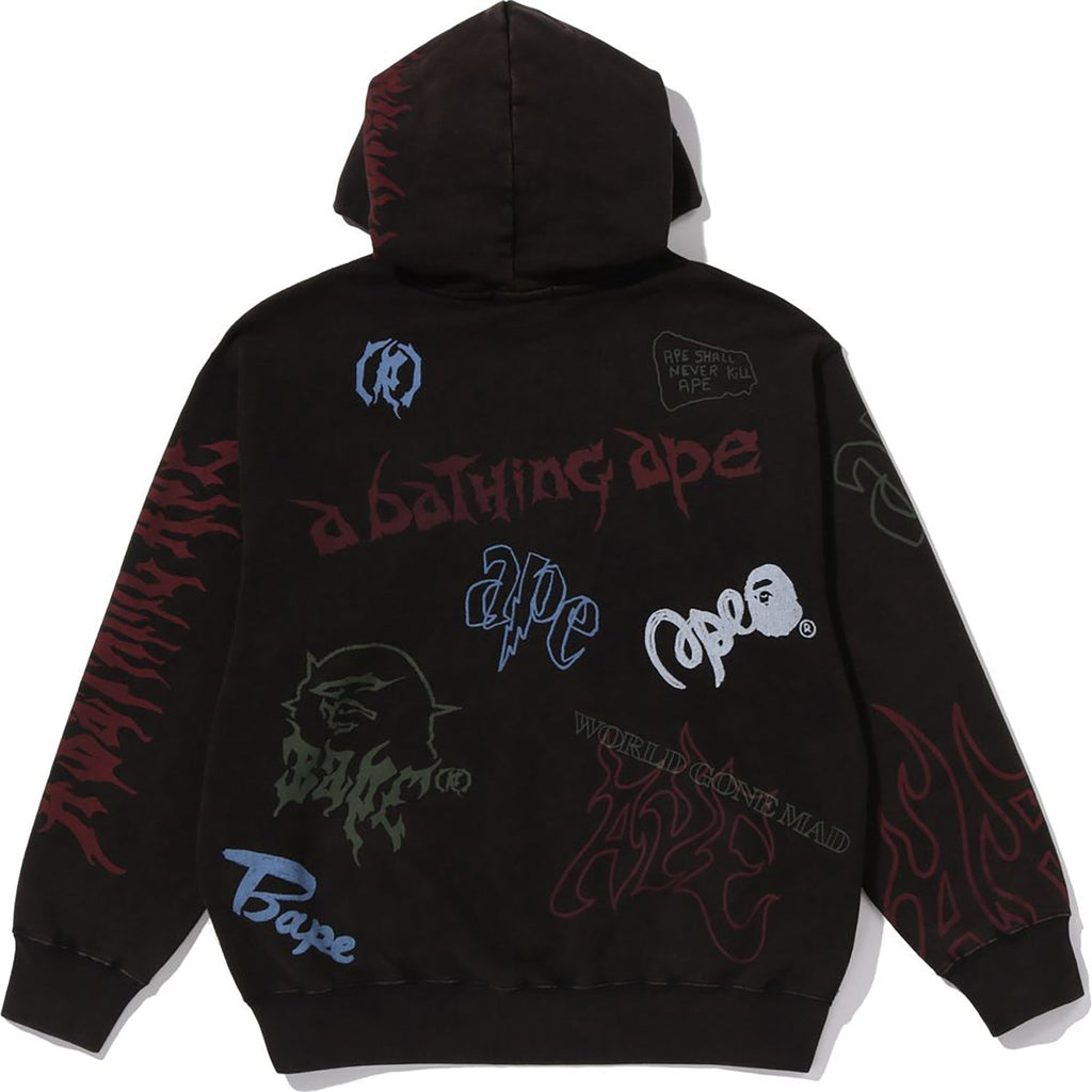 BAPE ALLOVER PRINT RELAXED FIT PULLOVER HOODIE MENS