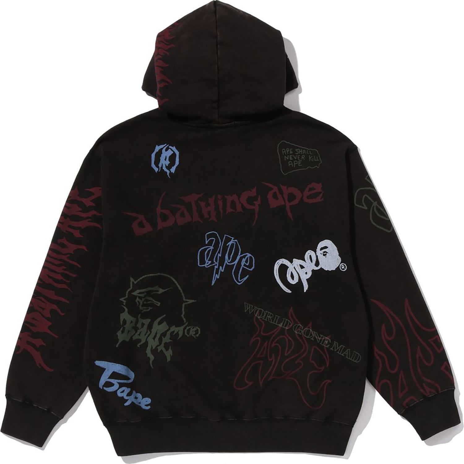 BAPE ALLOVER PRINT RELAXED FIT PULLOVER HOODIE MENS
