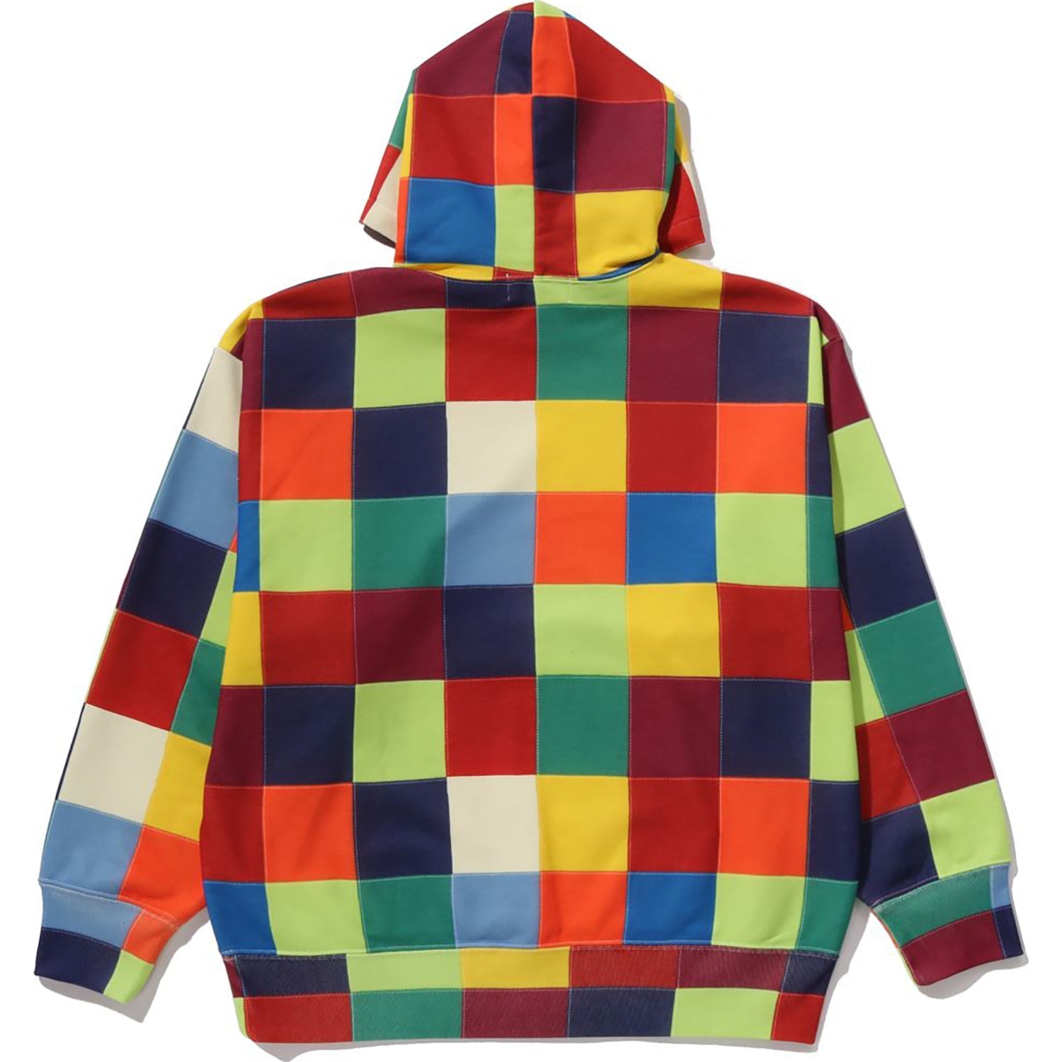 BAPE MULTI COLOR PATCHWORK PULLOVER HOODIE MENS