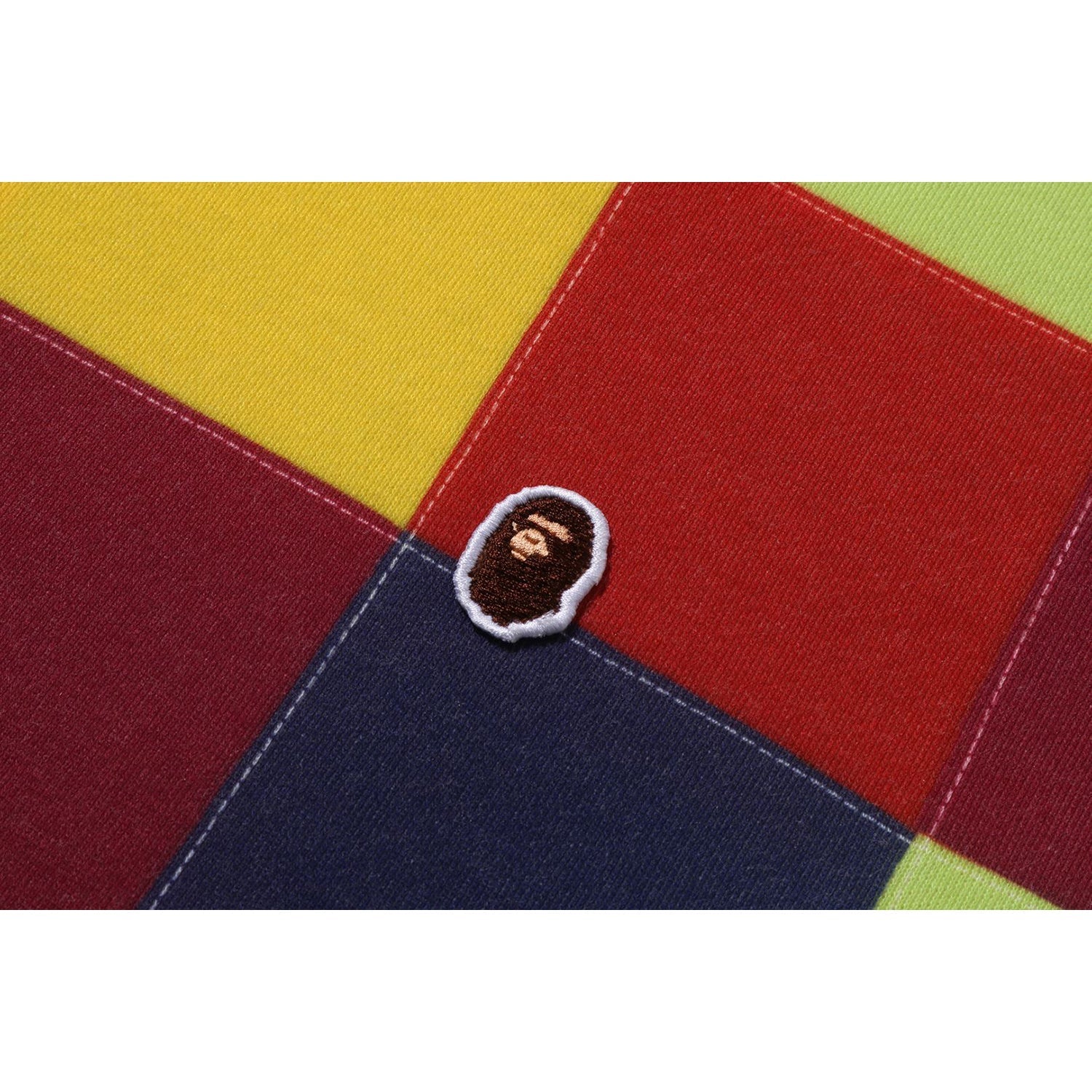 BAPE MULTI COLOR PATCHWORK PULLOVER HOODIE MENS