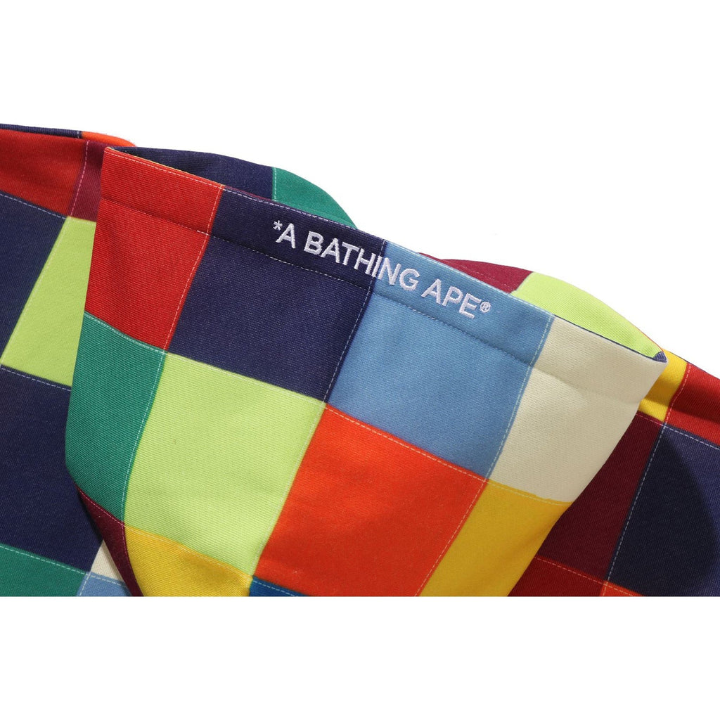BAPE MULTI COLOR PATCHWORK PULLOVER HOODIE MENS
