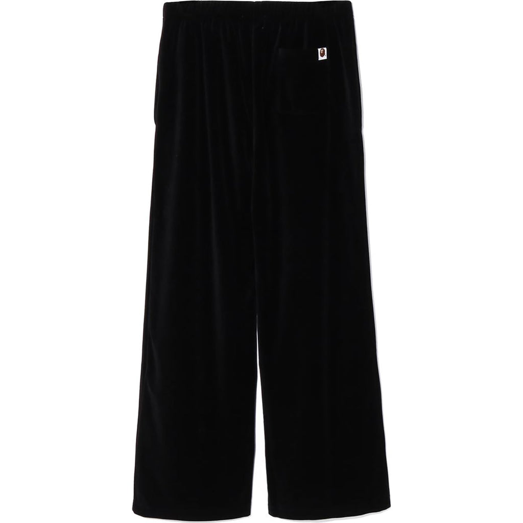 BAPE CRYSTAL STONE APE HEAD VELOUR WIDE PANTS LADIES
