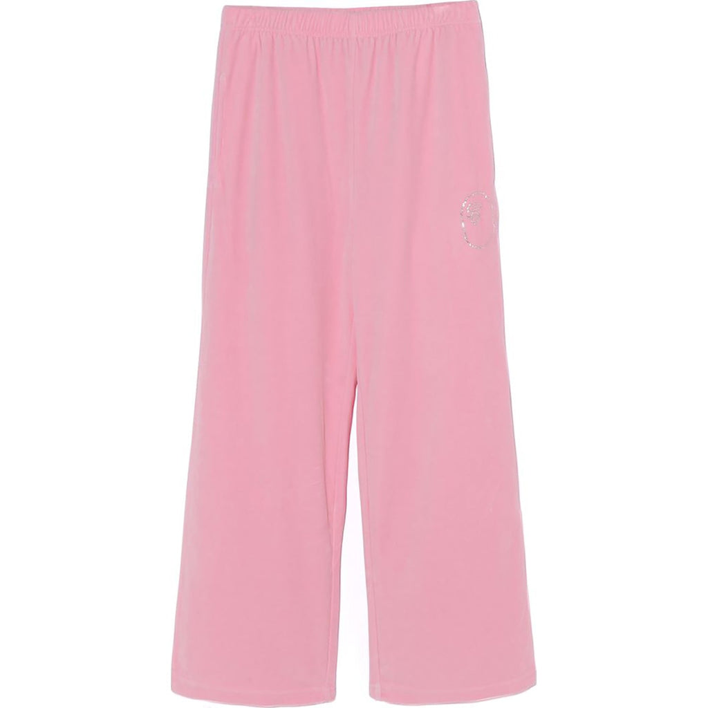 BAPE CRYSTAL STONE APE HEAD VELOUR WIDE PANTS LADIES