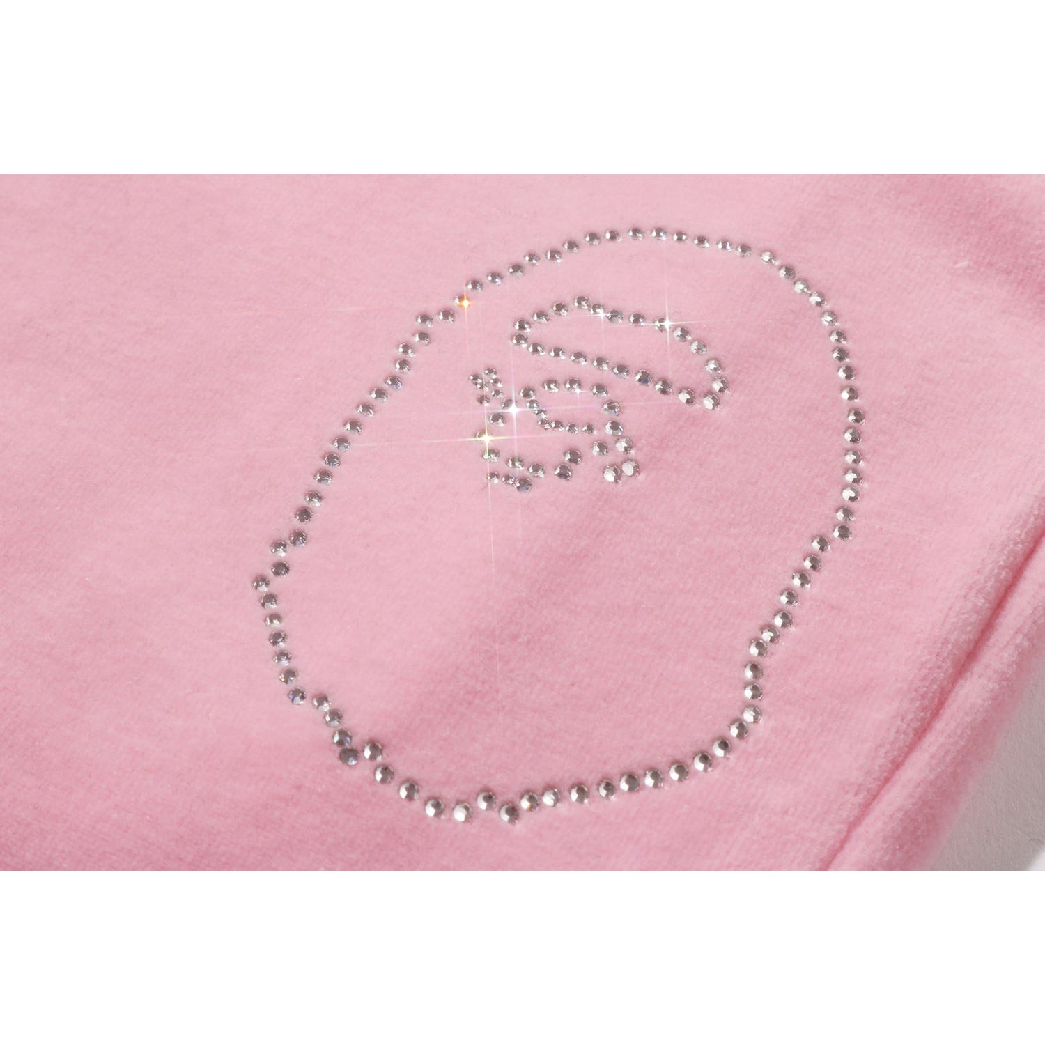 BAPE CRYSTAL STONE APE HEAD VELOUR WIDE PANTS LADIES