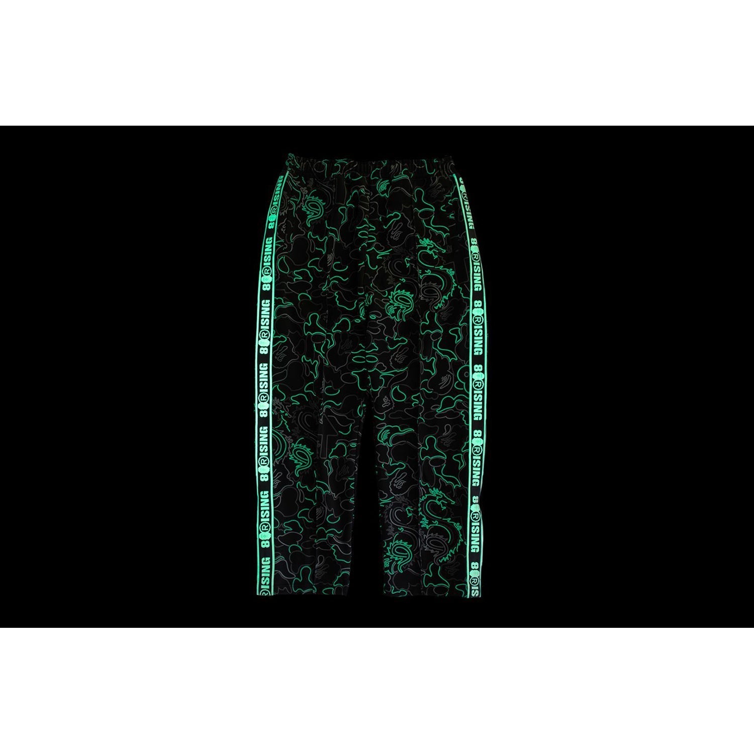 BAPE X 88RISING GLOW IN THE DARK CAMO TRACK PANTS MENS