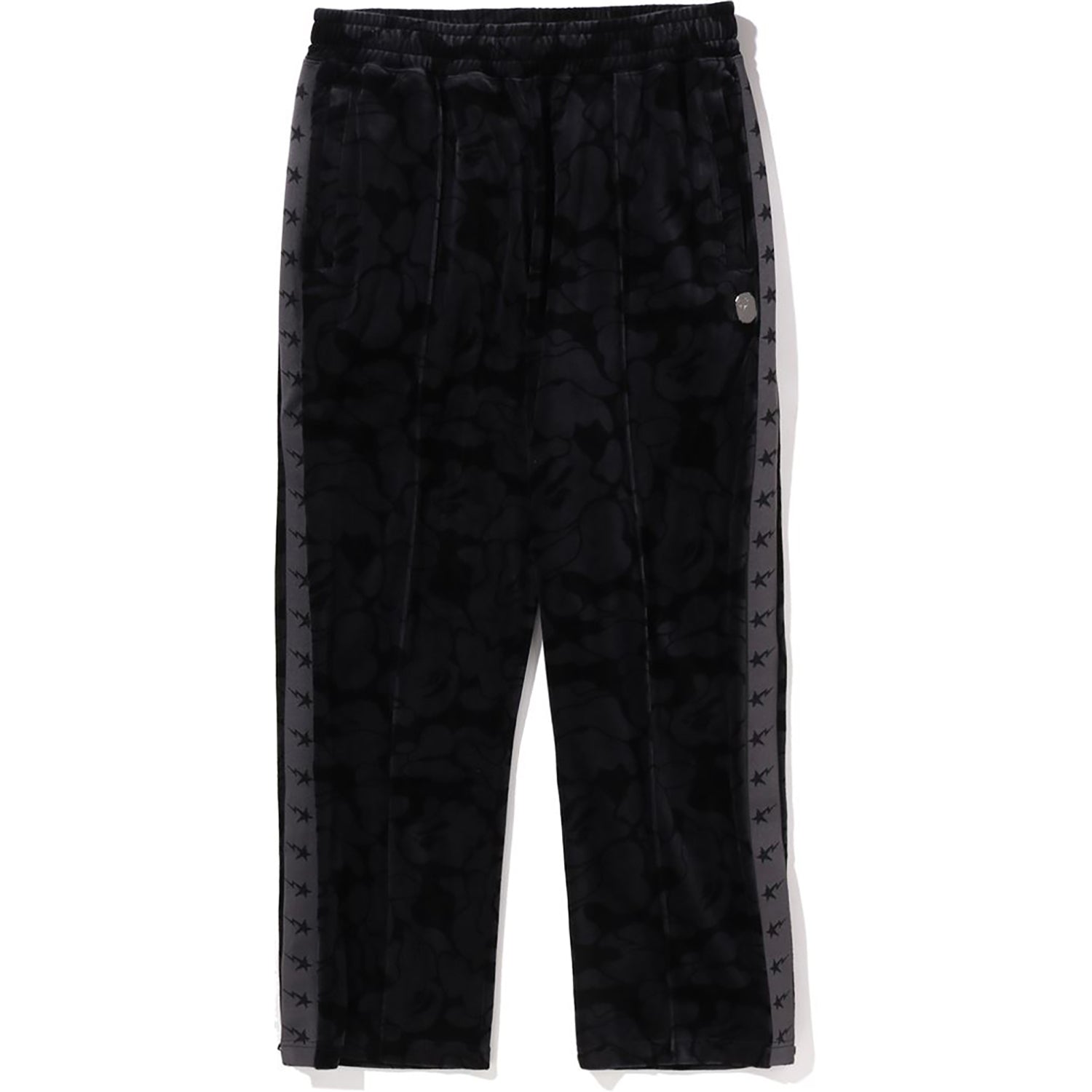 BAPE SOLID CAMO VELOUR METAL ONE POINT RELAXED FIT TRACK PANTS MENS