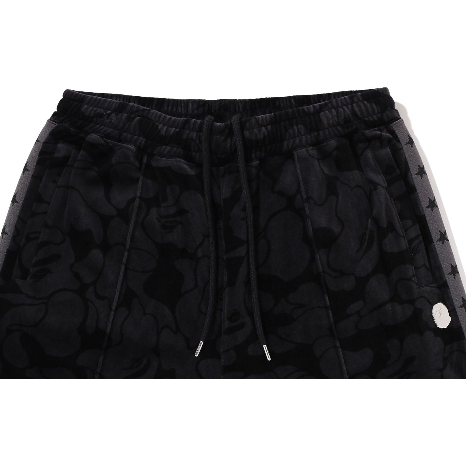 BAPE SOLID CAMO VELOUR METAL ONE POINT RELAXED FIT TRACK PANTS MENS
