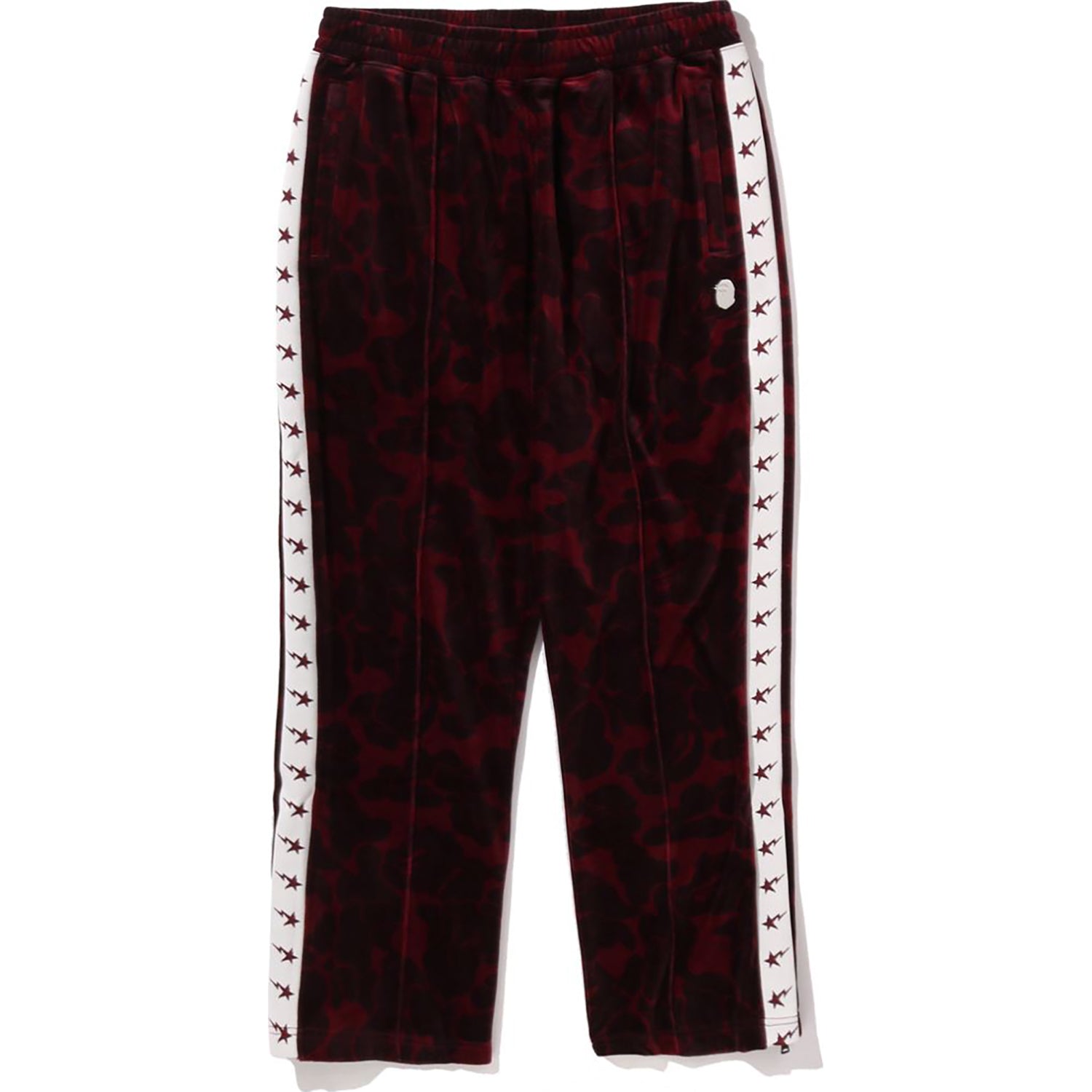 BAPE SOLID CAMO VELOUR METAL ONE POINT RELAXED FIT TRACK PANTS MENS