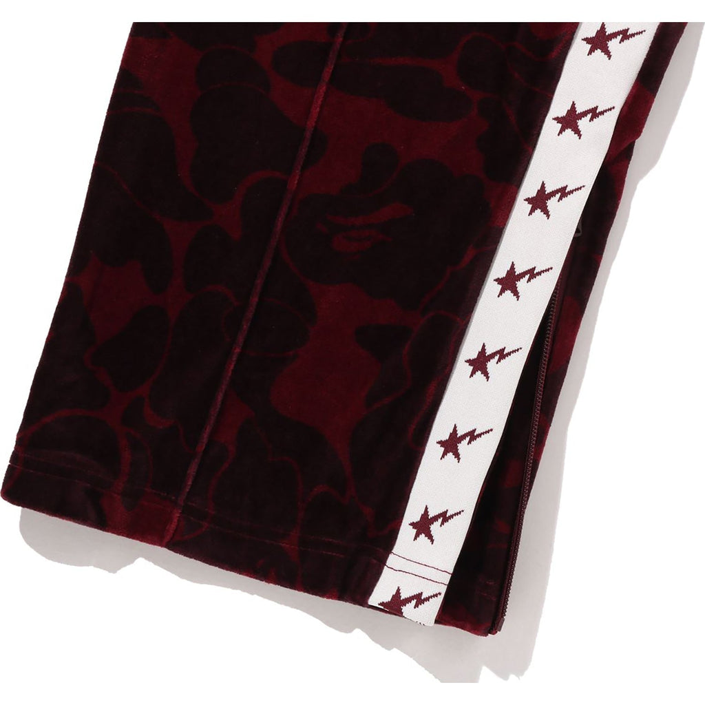 BAPE SOLID CAMO VELOUR METAL ONE POINT RELAXED FIT TRACK PANTS MENS