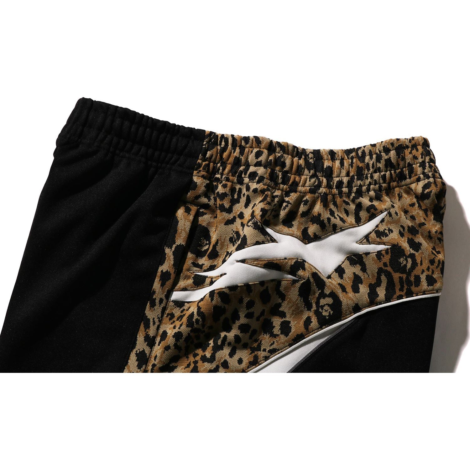 BAPE WILD LEOPARD PATTERN OVERSIZED FIT TRACK PANTS MENS