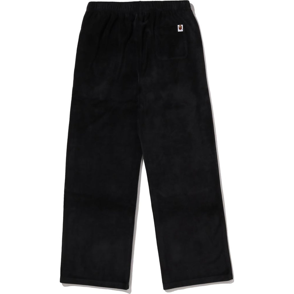 BAPE CRYSTAL STONE APE HEAD VELOUR WIDE PANTS LADIES